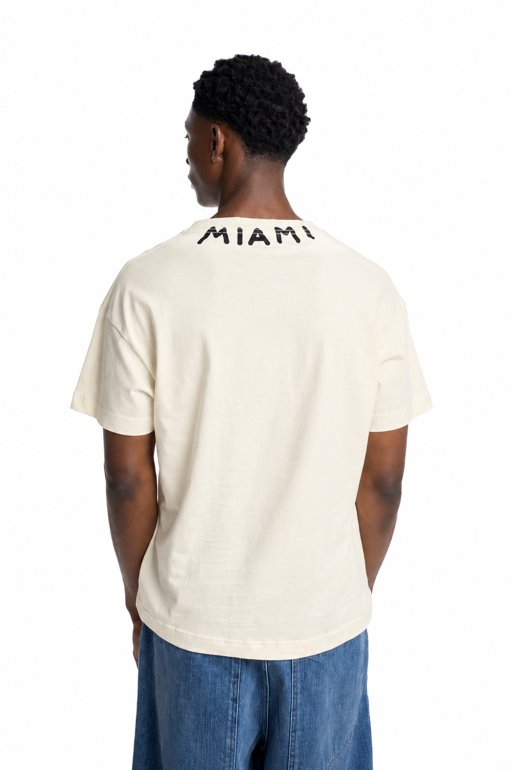 Palm Angels Men's Neck Logo Miami T Shirt | PMAAT01J99ZD-0L10