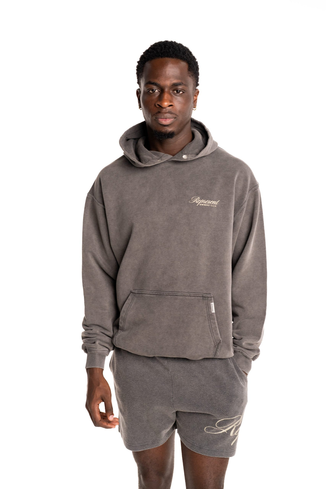 (Core) Represent Men's Owners Club Script Hoodie | OCM41200-47-Vintage Grey