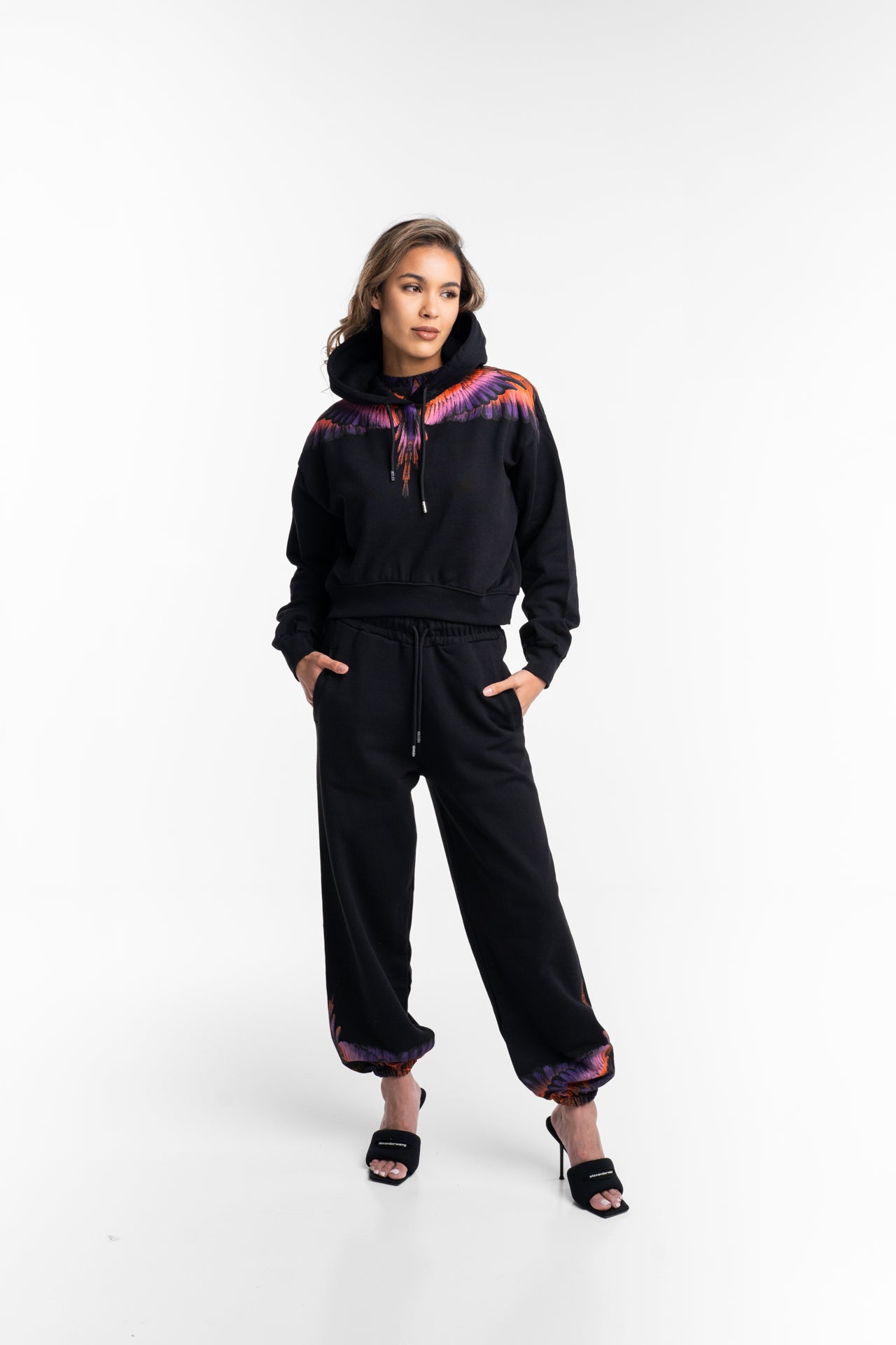 County of Milan Ladies Crop Sweater | 26ECM30100-Black/Orange