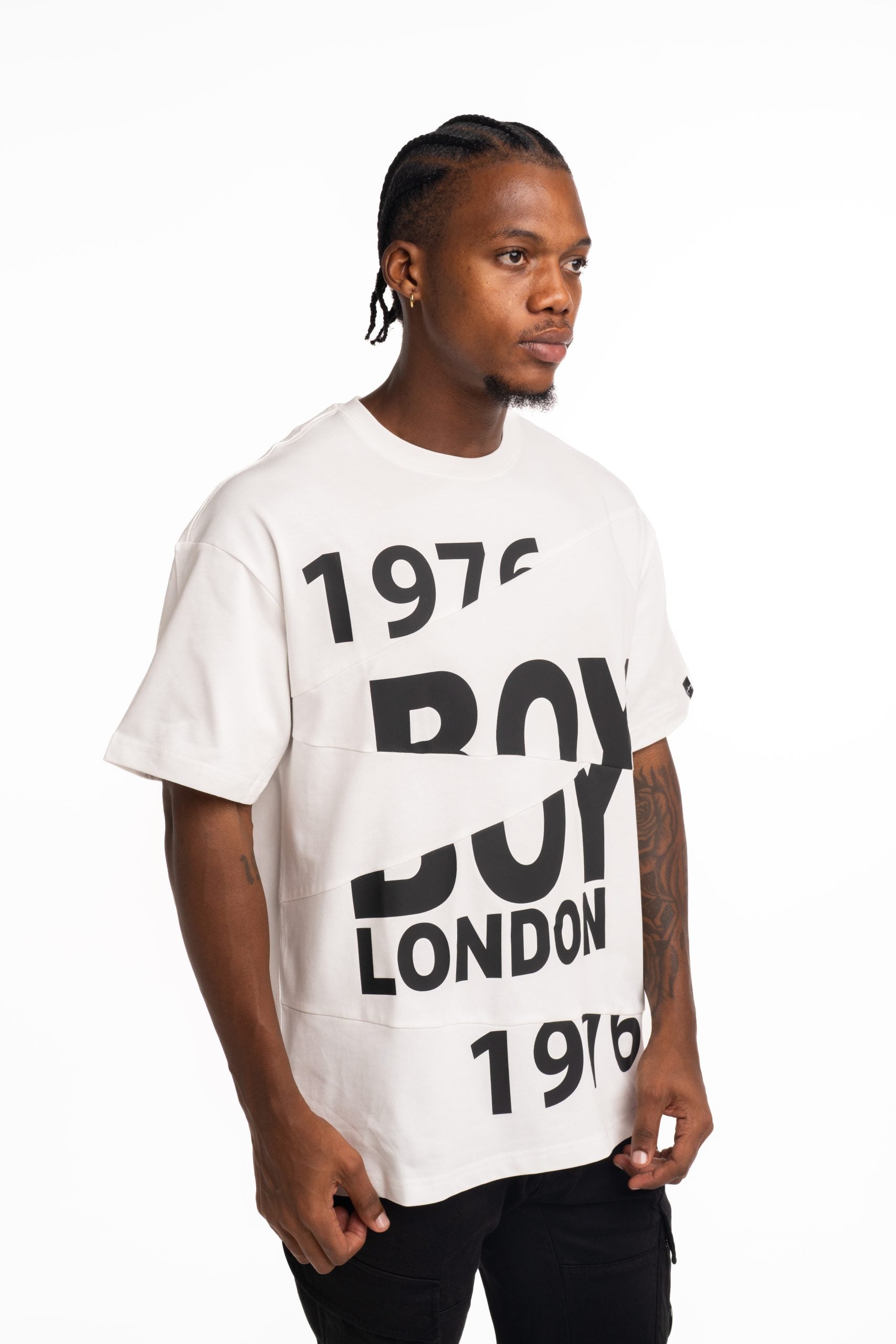 BOY London Men's Chopped T Shirt Ecru/Black |