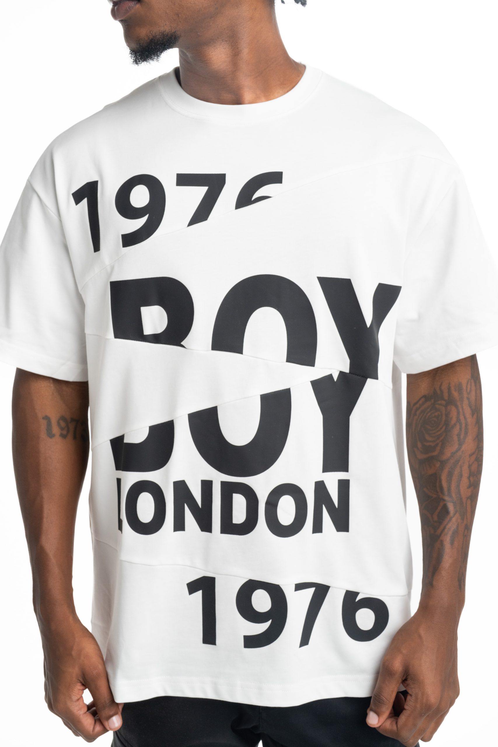 BOY London Men's Chopped T Shirt Ecru/Black |