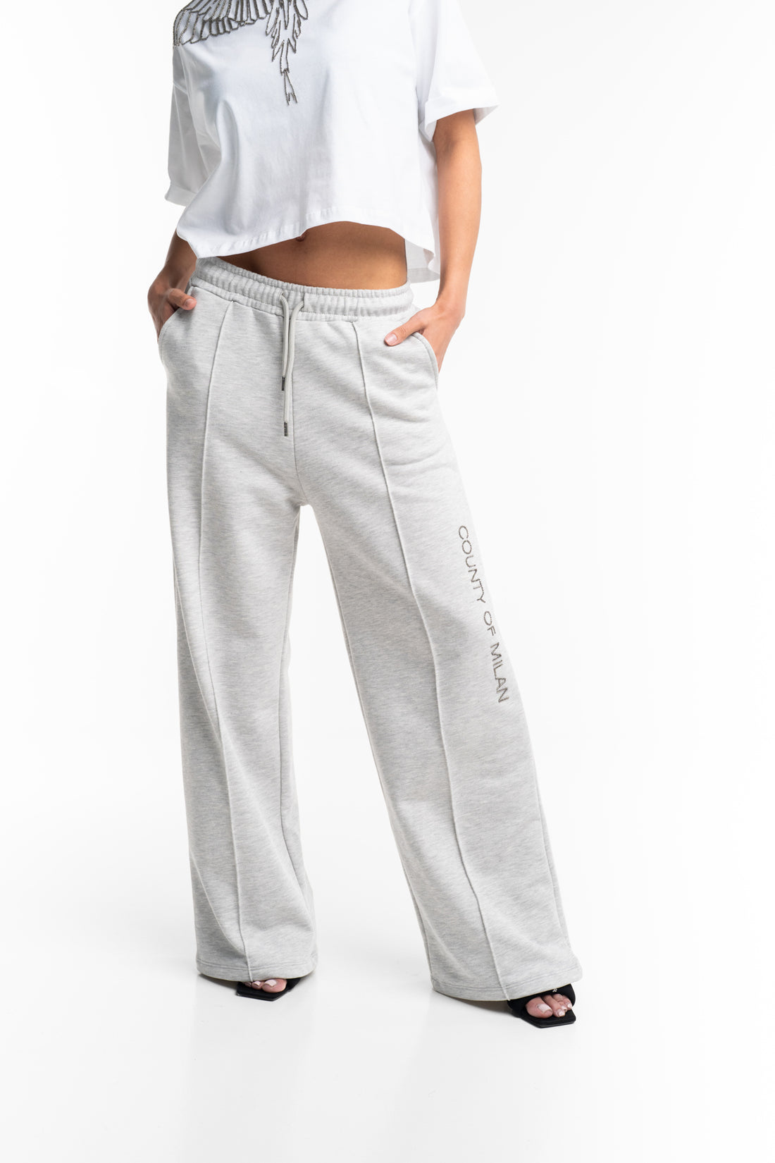 County of Milan Ladies Palazzo Pants | 26ECM30129-Grey