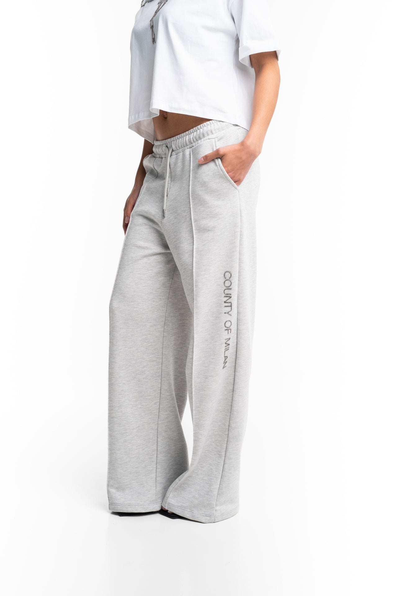 County of Milan Ladies Palazzo Pants | 26ECM30129-Grey