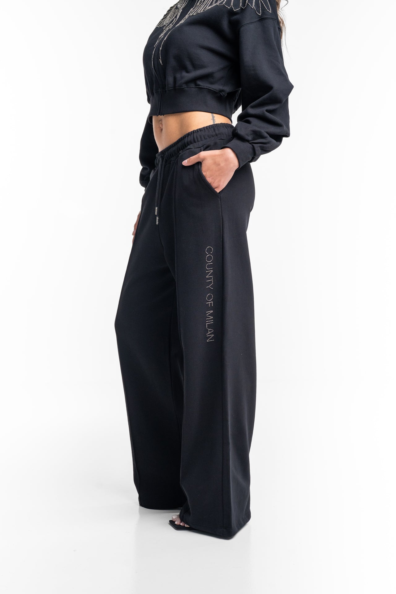 County of Milan Ladies Palazzo Pants | 26ECM30129-Black