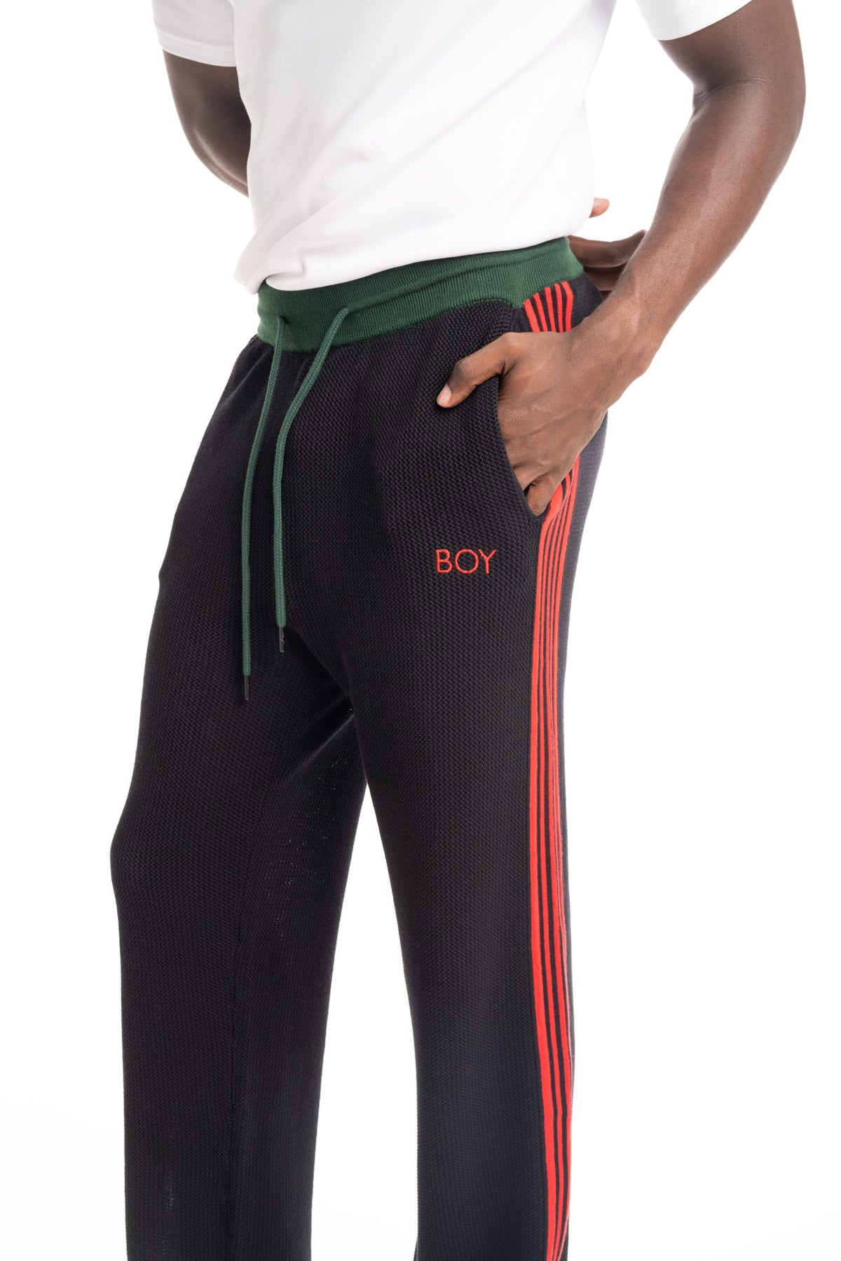 BOY London Men's Crochet Tracksuit Trousers Black |