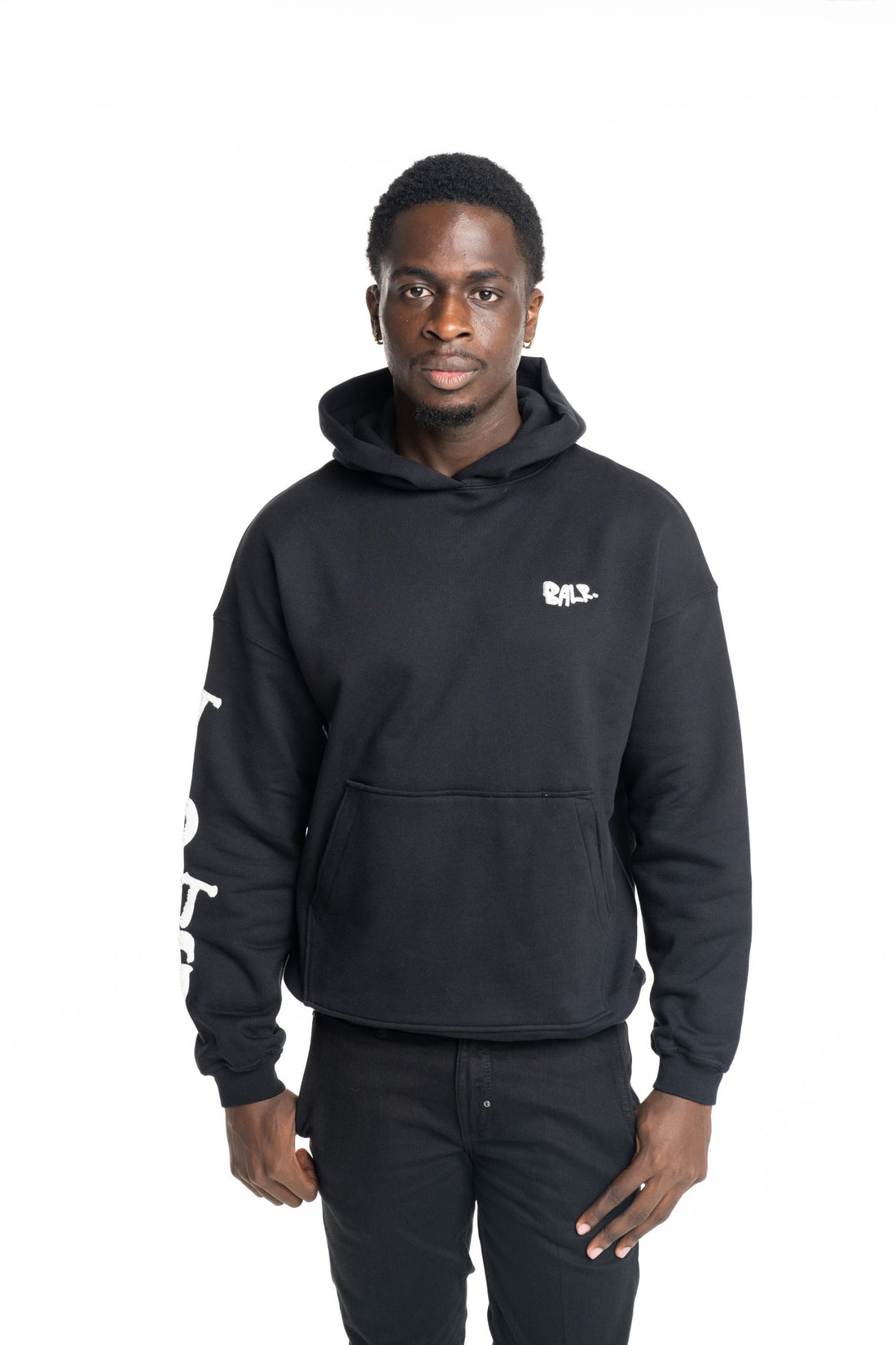 BALR Men's Game of The God's Graffiti Box Fit Hoodie | B1261.1131-Jet Black