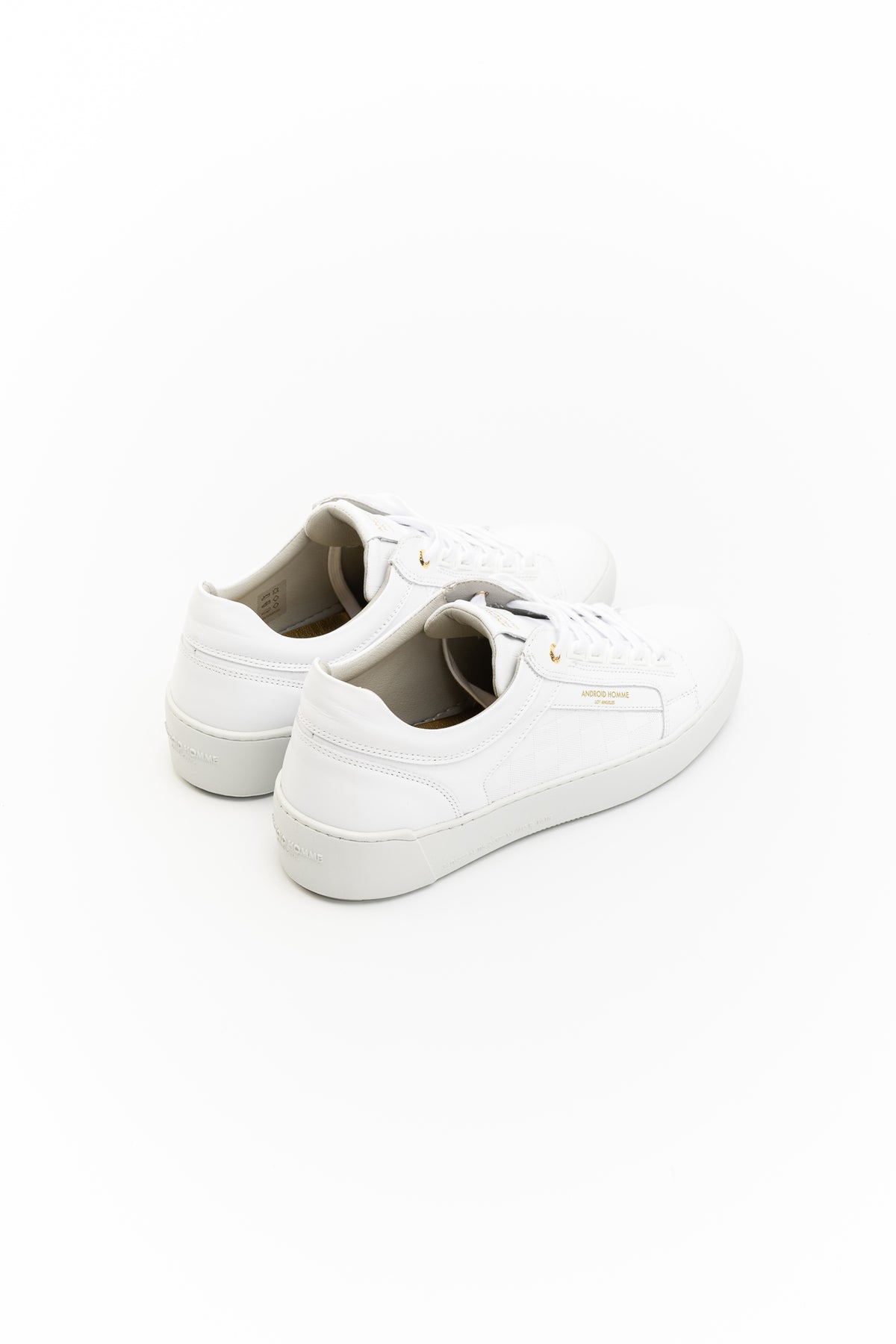 Android Homme Men's Venice Leather w/ Laser Perforated Checkerboard Sneaker White | AHP263-24