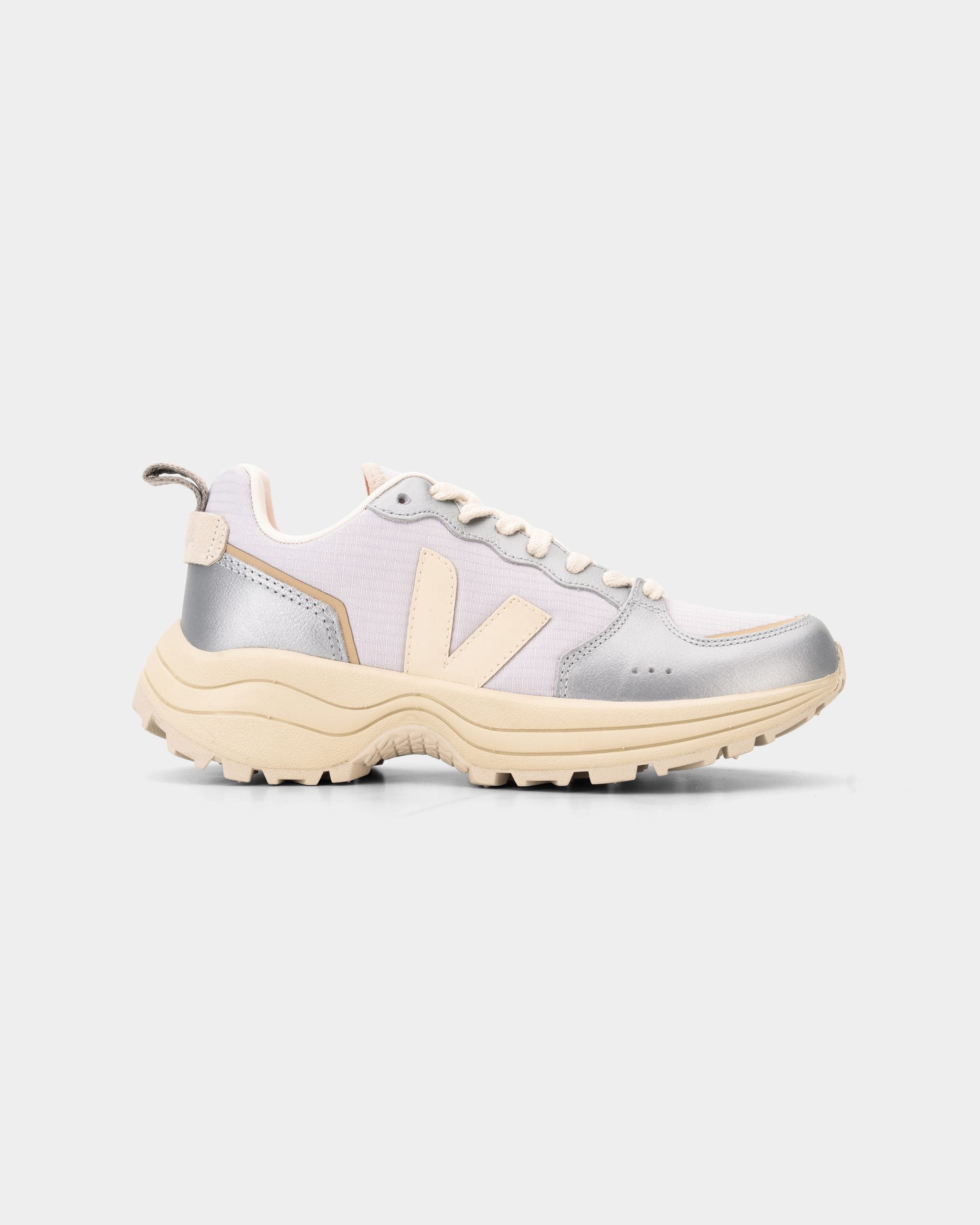 Veja Ladies Venturi II Ripstop Sneaker VR1920529A Pearl Pierre Inox