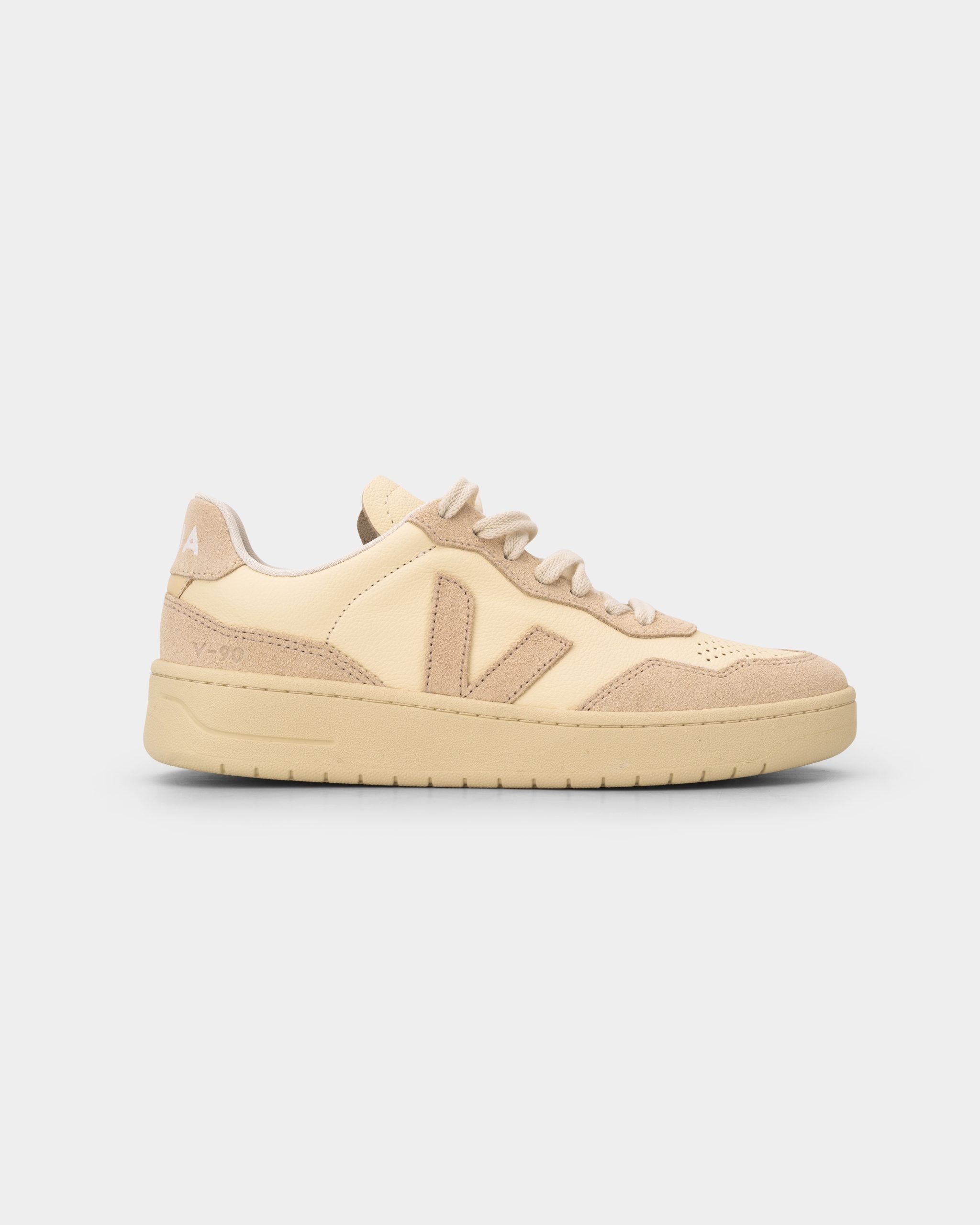 Veja Ladies V-90 O.T Leather Sneaker VD2003892A Cashew Oat