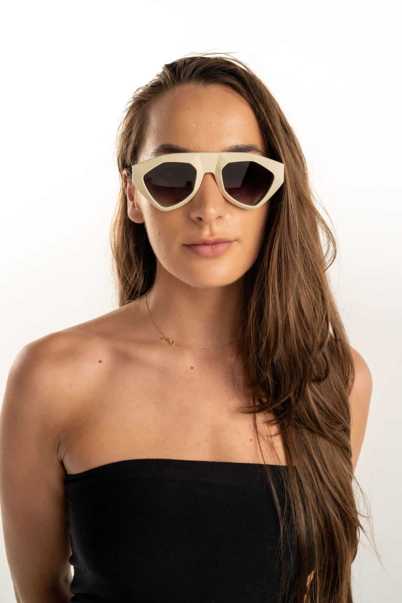 Vysen Eyewear Acetate Off White Bone Matte Frame and Gold Matte Template SH-5