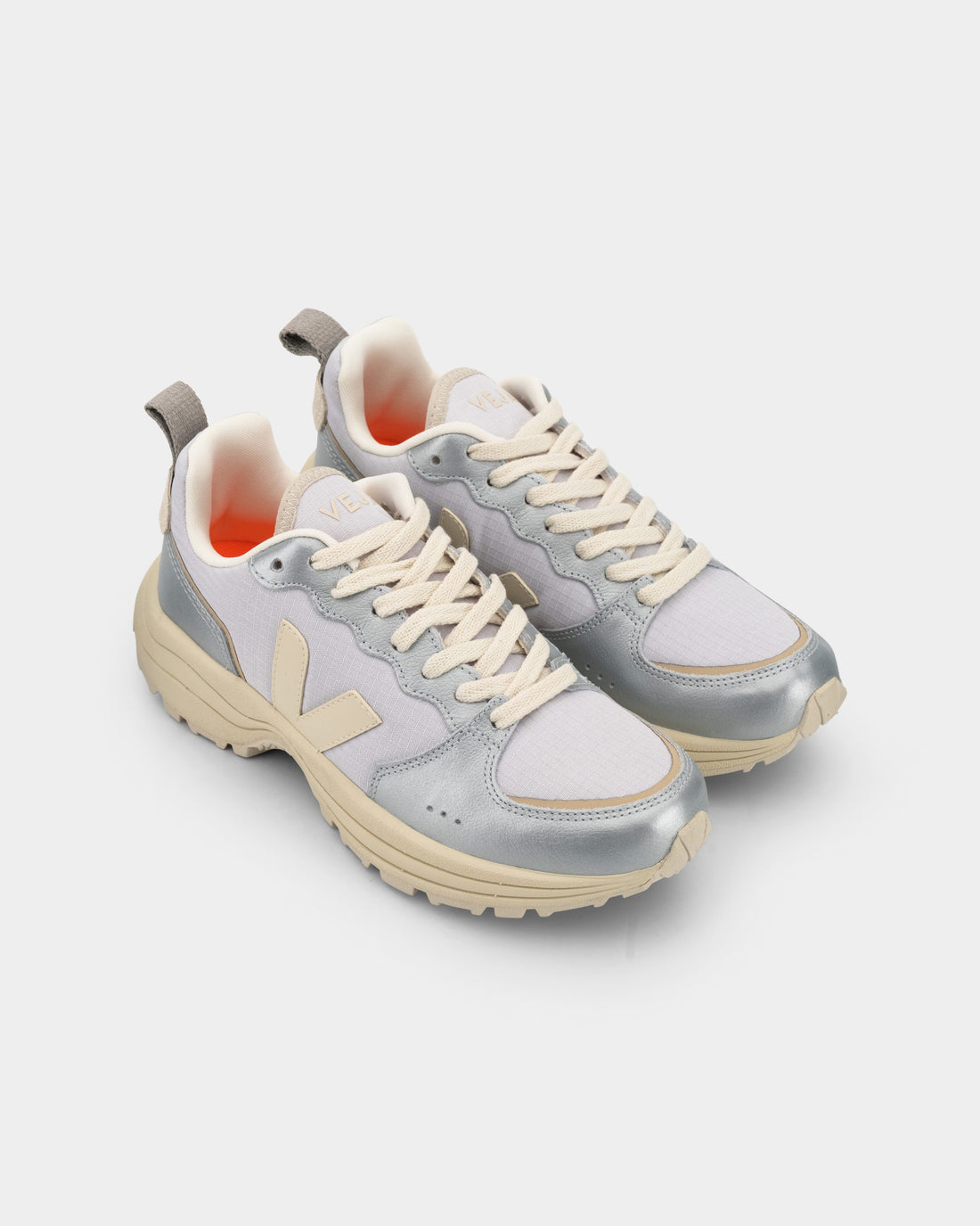 Veja Ladies Venturi II Ripstop Sneaker VR1920529A Pearl Pierre Inox