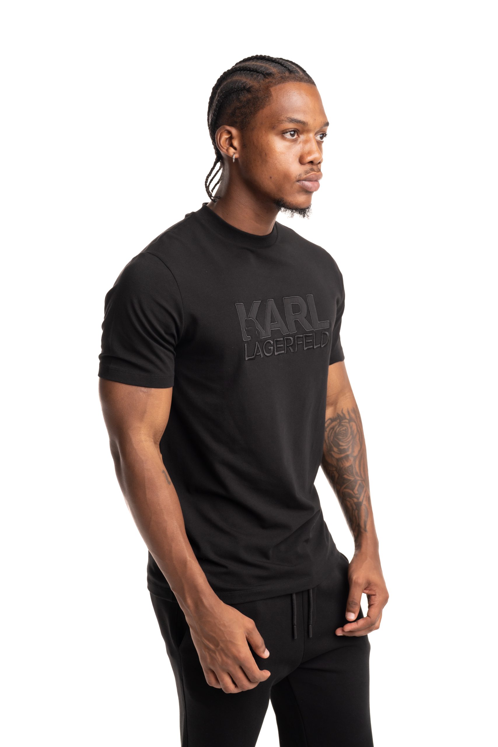 Karl Lagerfeld Mens Crewneck T Shirt Black | 755035562221-990