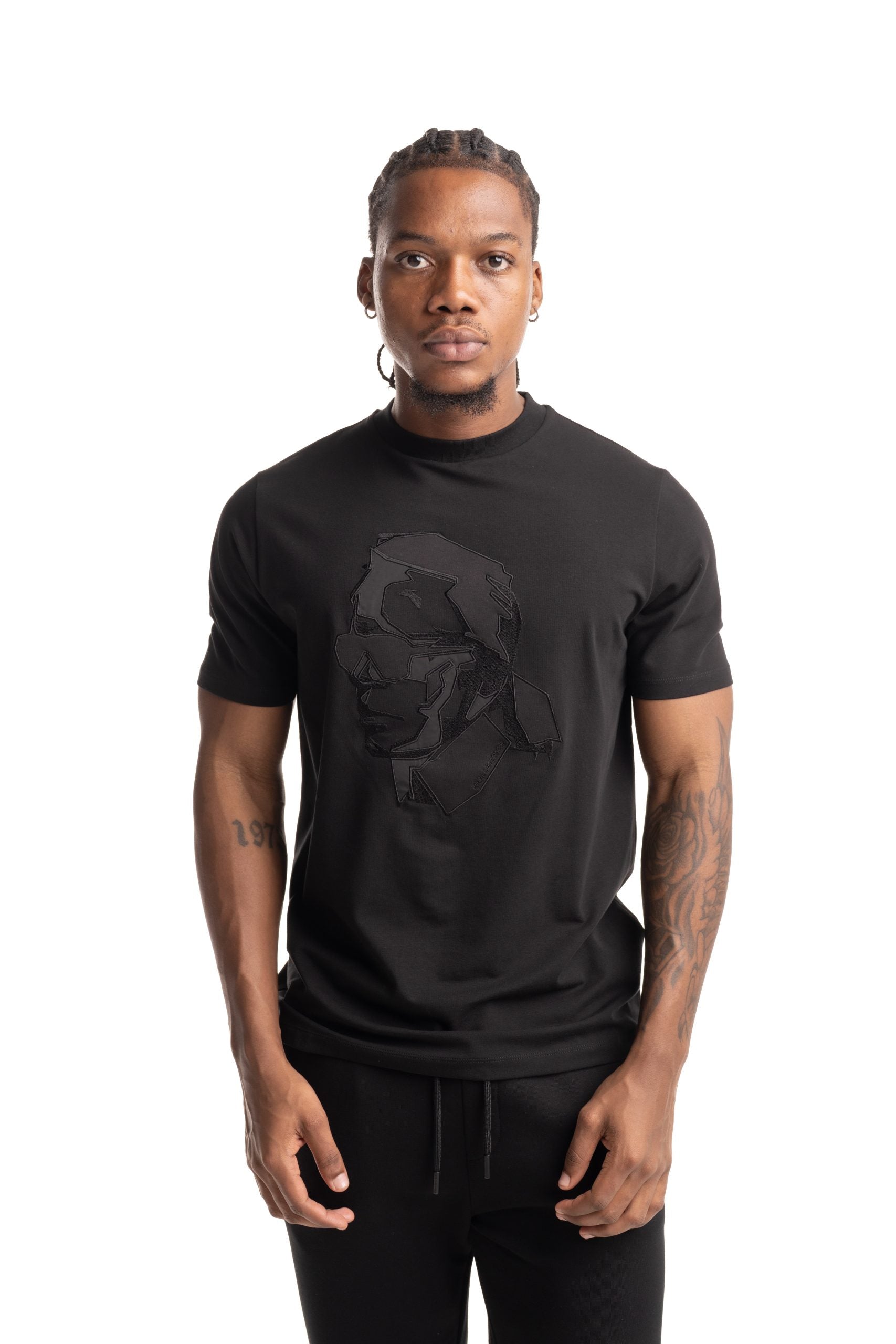 Karl Lagerfeld Mens Crewneck T Shirt Black | 755036562221-990