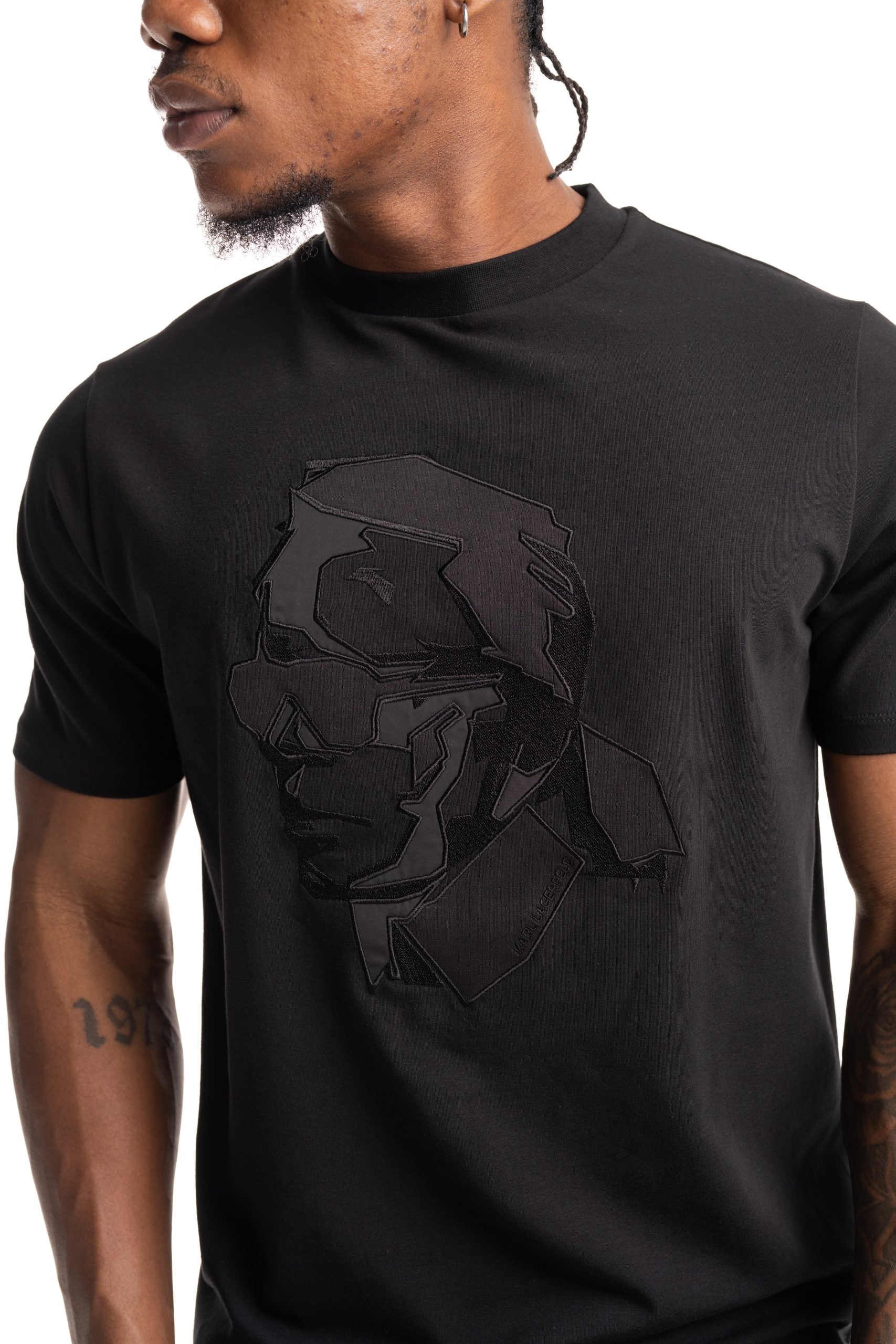 Karl Lagerfeld Mens Crewneck T Shirt Black | 755036562221-990
