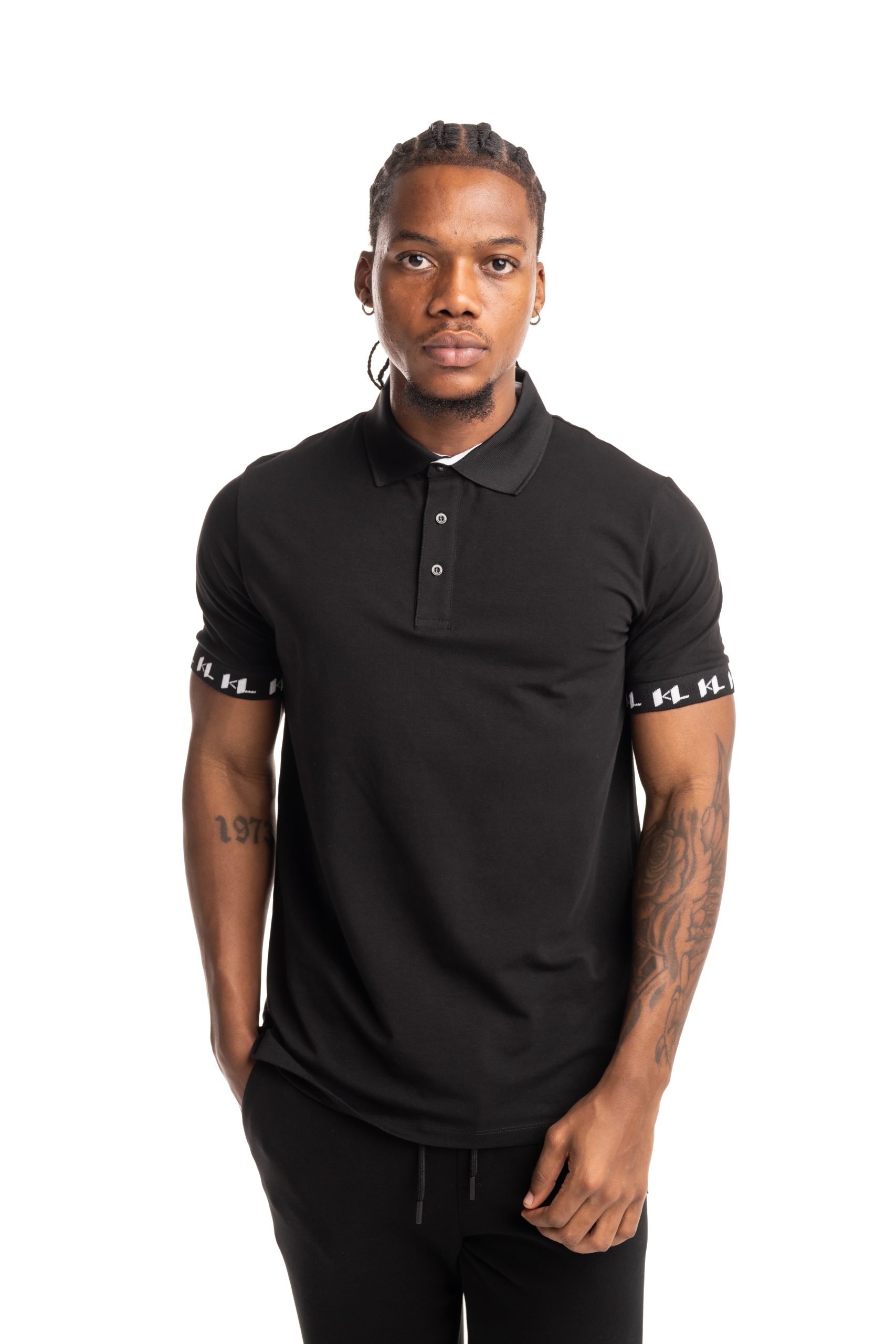 Karl Lagerfeld Mens Polo Black | 745020562221-990