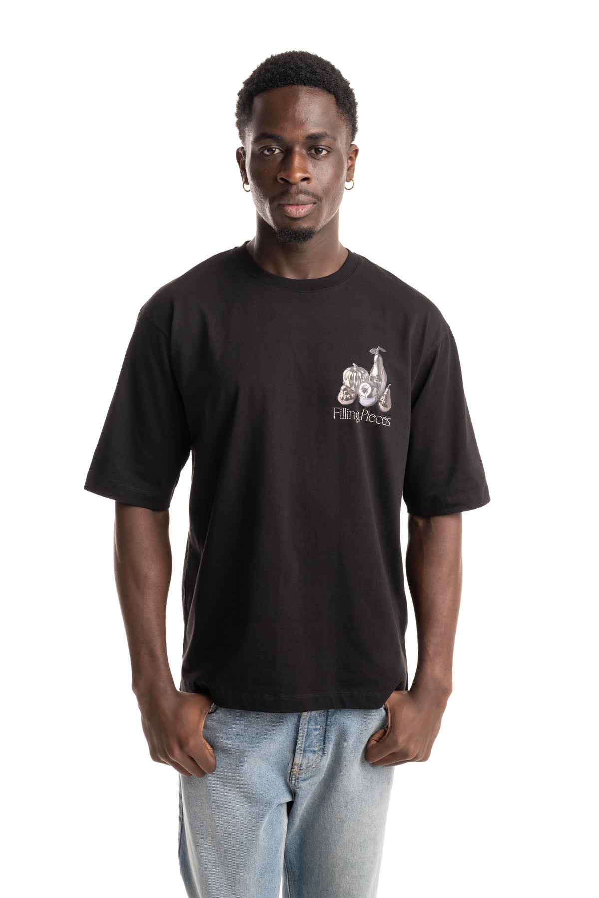 Filling Pieces Men's Chrome Fruit Boxy T Shirt Black | 412620501291-130