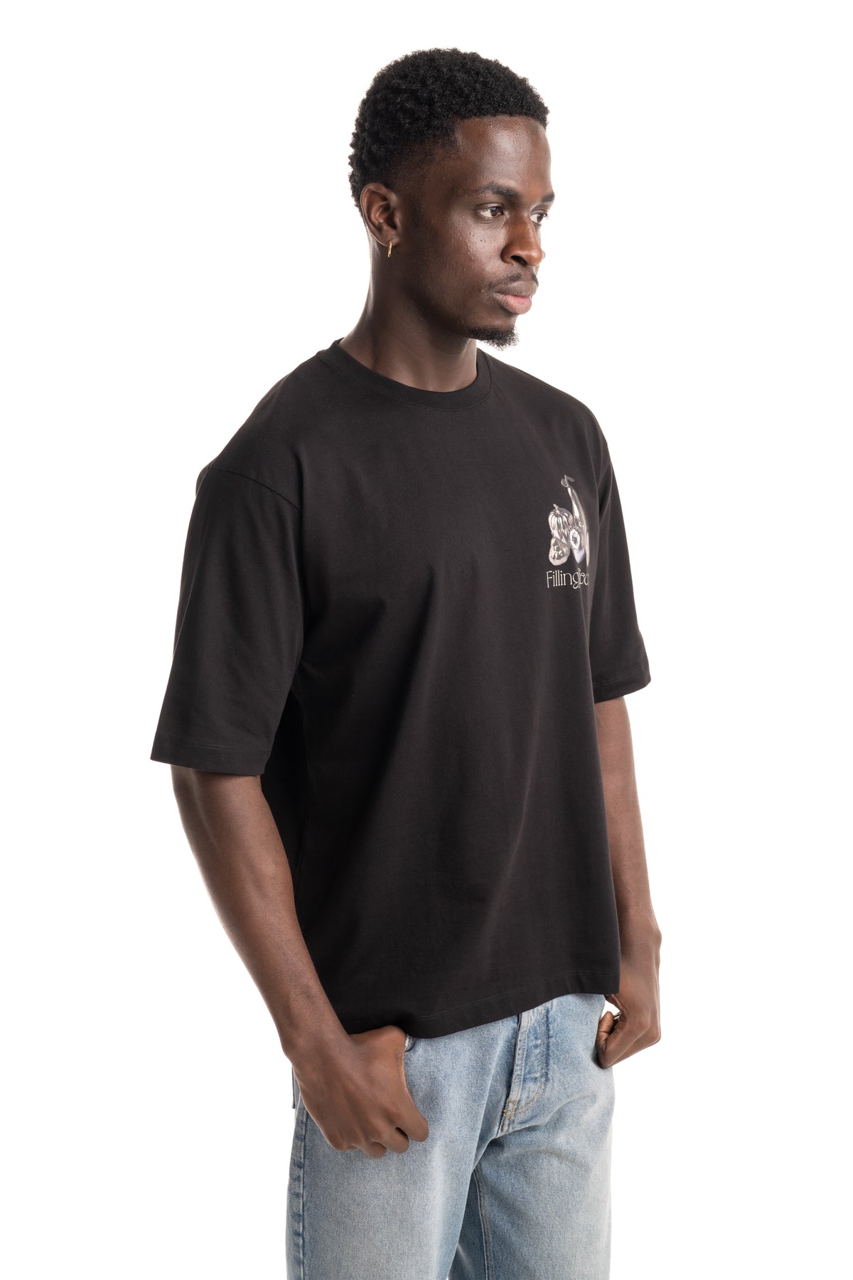 Filling Pieces Men's Chrome Fruit Boxy T Shirt Black | 412620501291-130