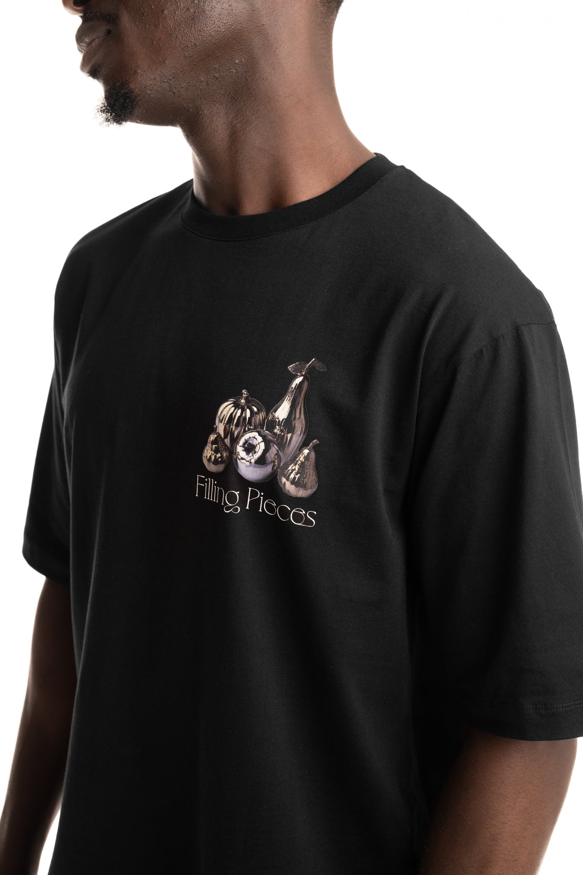 Filling Pieces Men's Chrome Fruit Boxy T Shirt Black | 412620501291-130