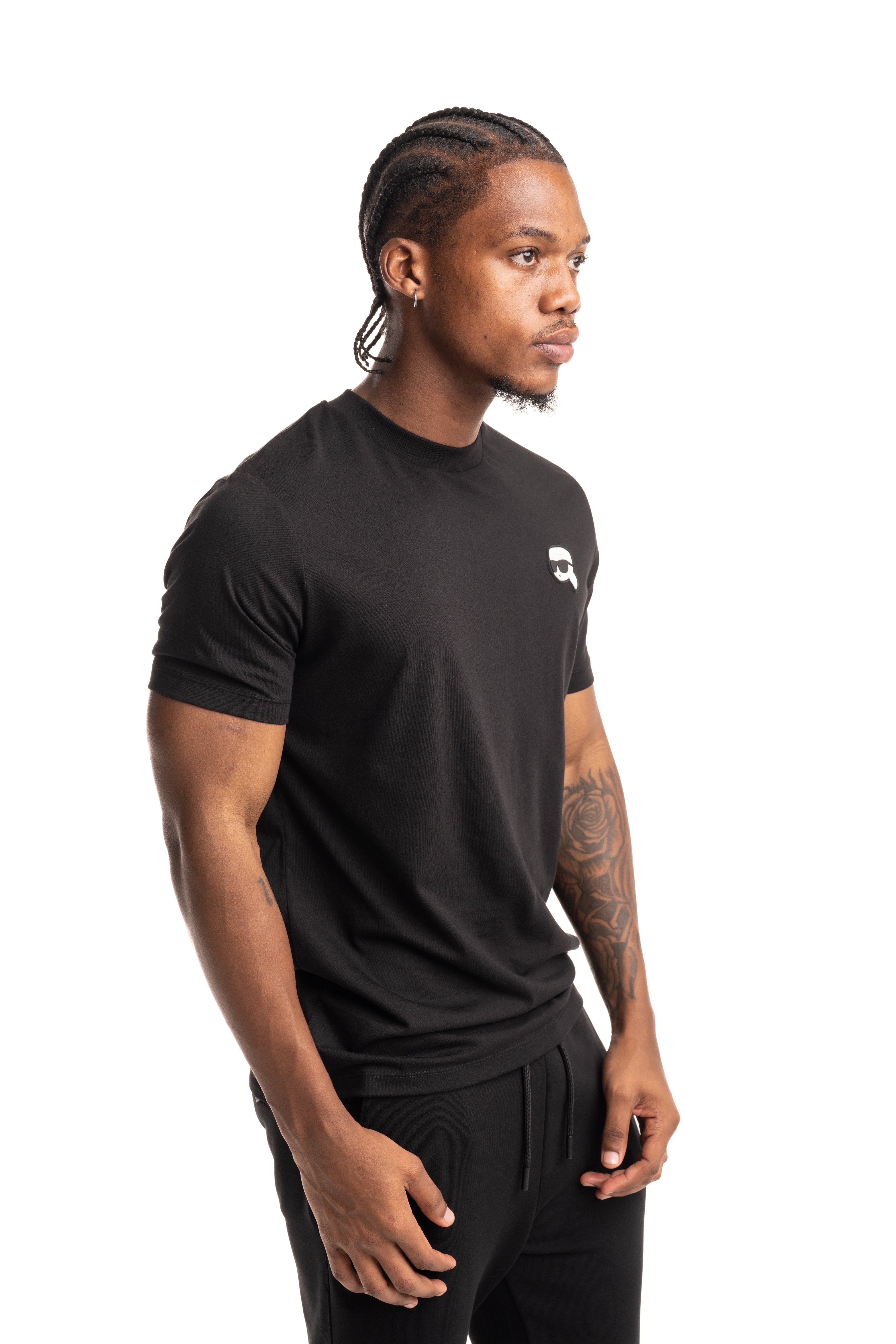 (Core) Karl Lagerfeld Men's T Shirt Crewneck Black | 755710500224-990
