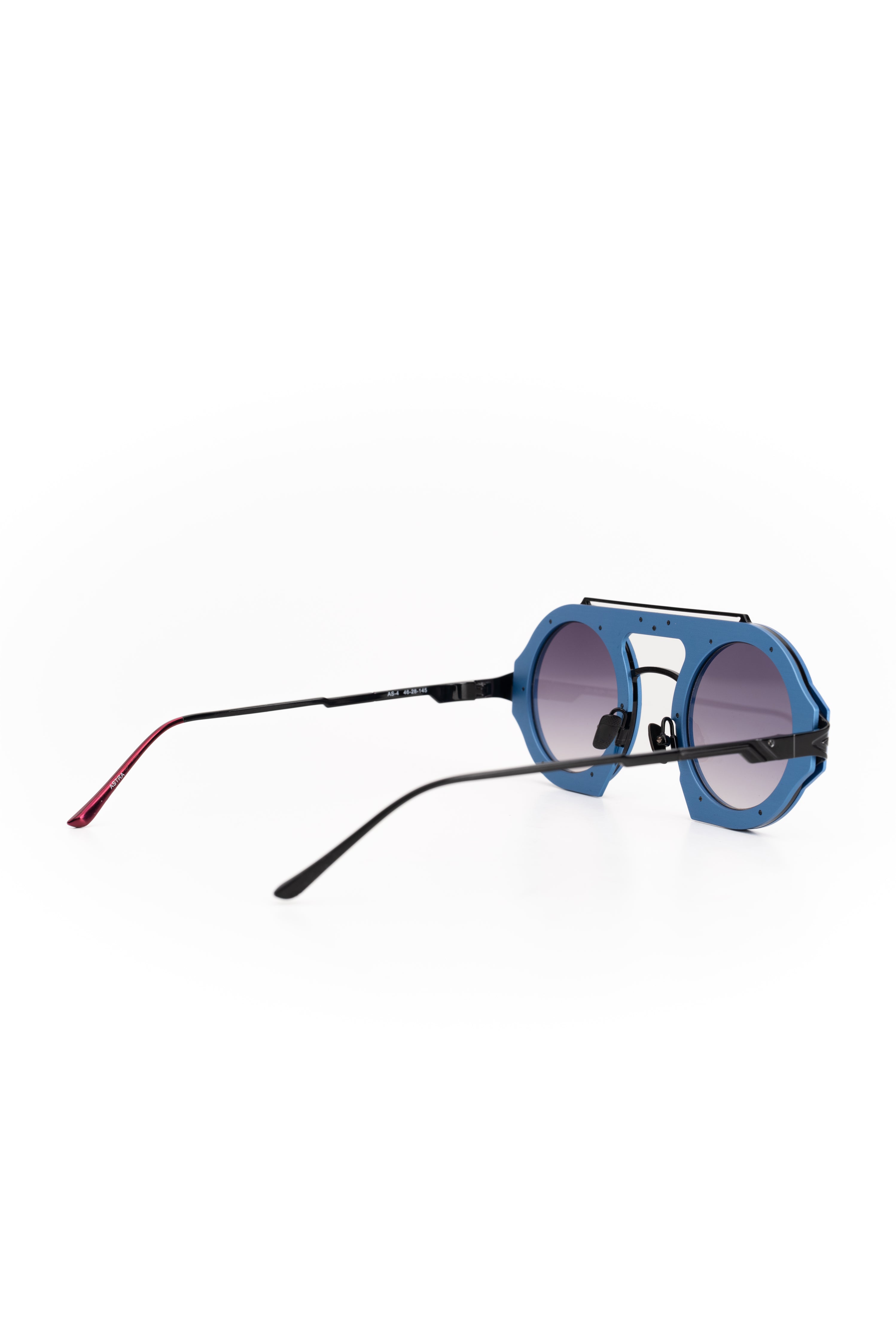 Vysen Eyewear Shiny Black & Shiny Electic Blue Frame & Blue Mirror Gradient Lenses AS-4