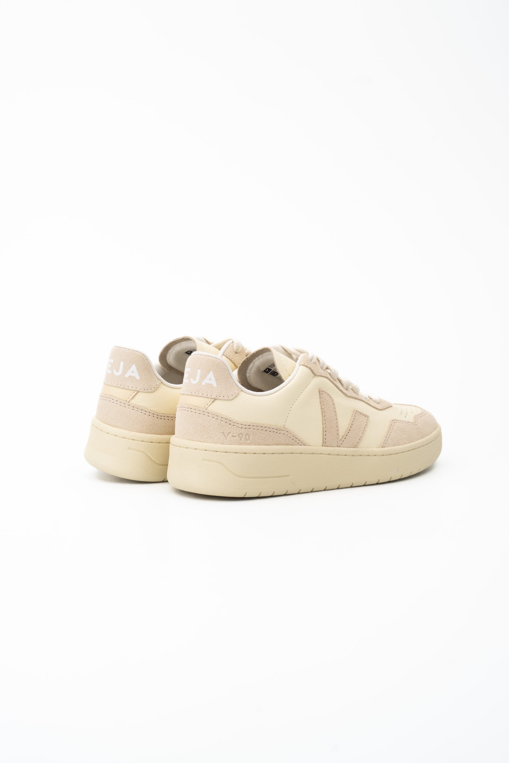 Veja Ladies V-90 O.T Leather Sneaker VD2003892A Cashew Oat