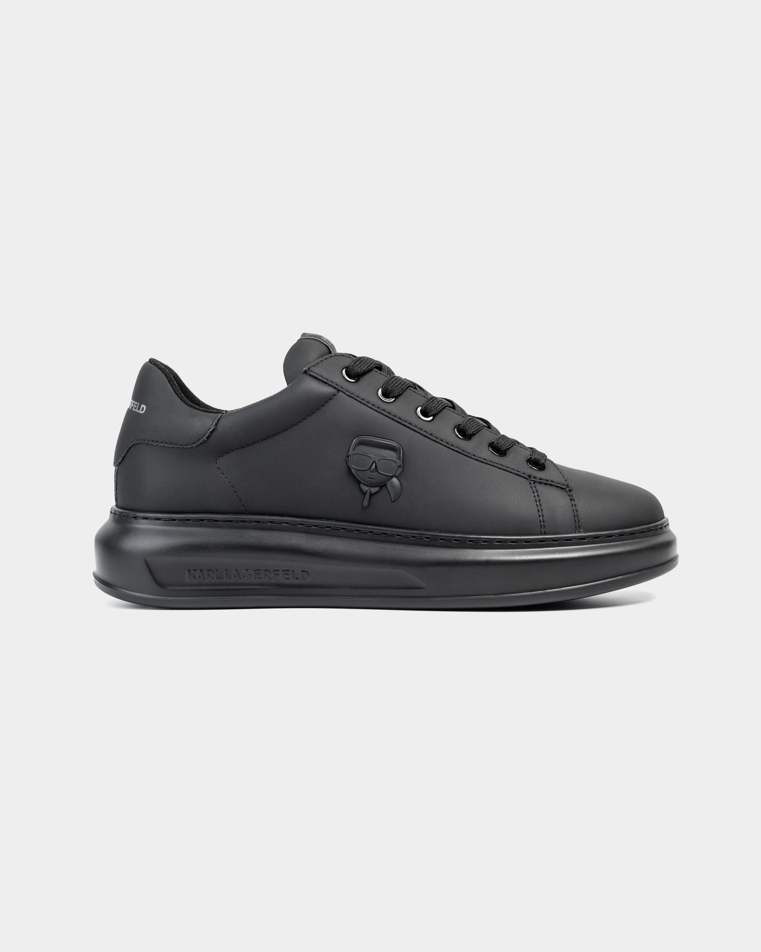 (Core) Karl Lagerfeld Men's Kapri NFT Relief Coated Lo Lace Black Lthr/Mono | KL95570R-00X