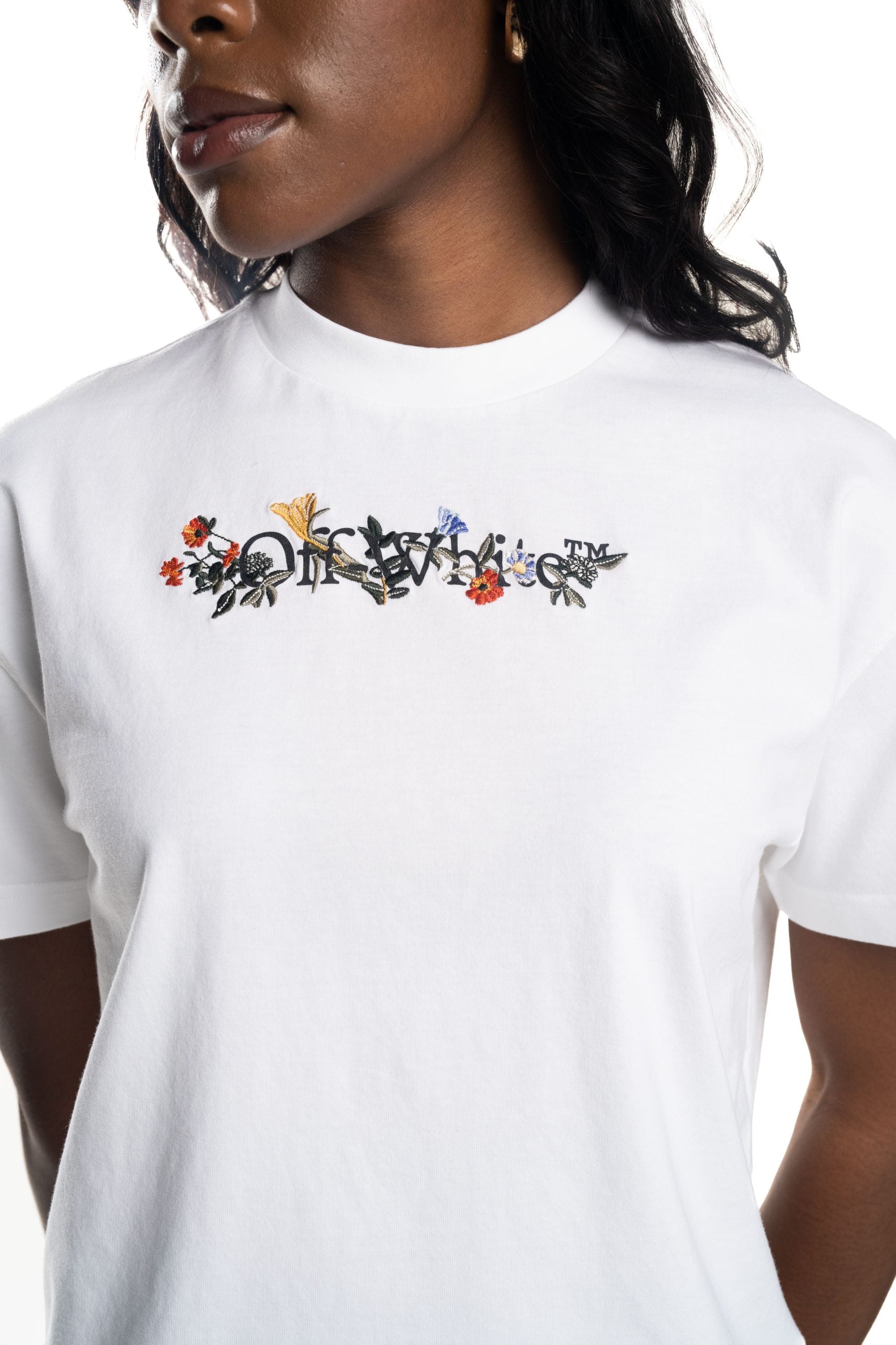Off White Ladies Bookish Flowers Regular Tee White/Black | 2AA089F25JER002-W102-0110