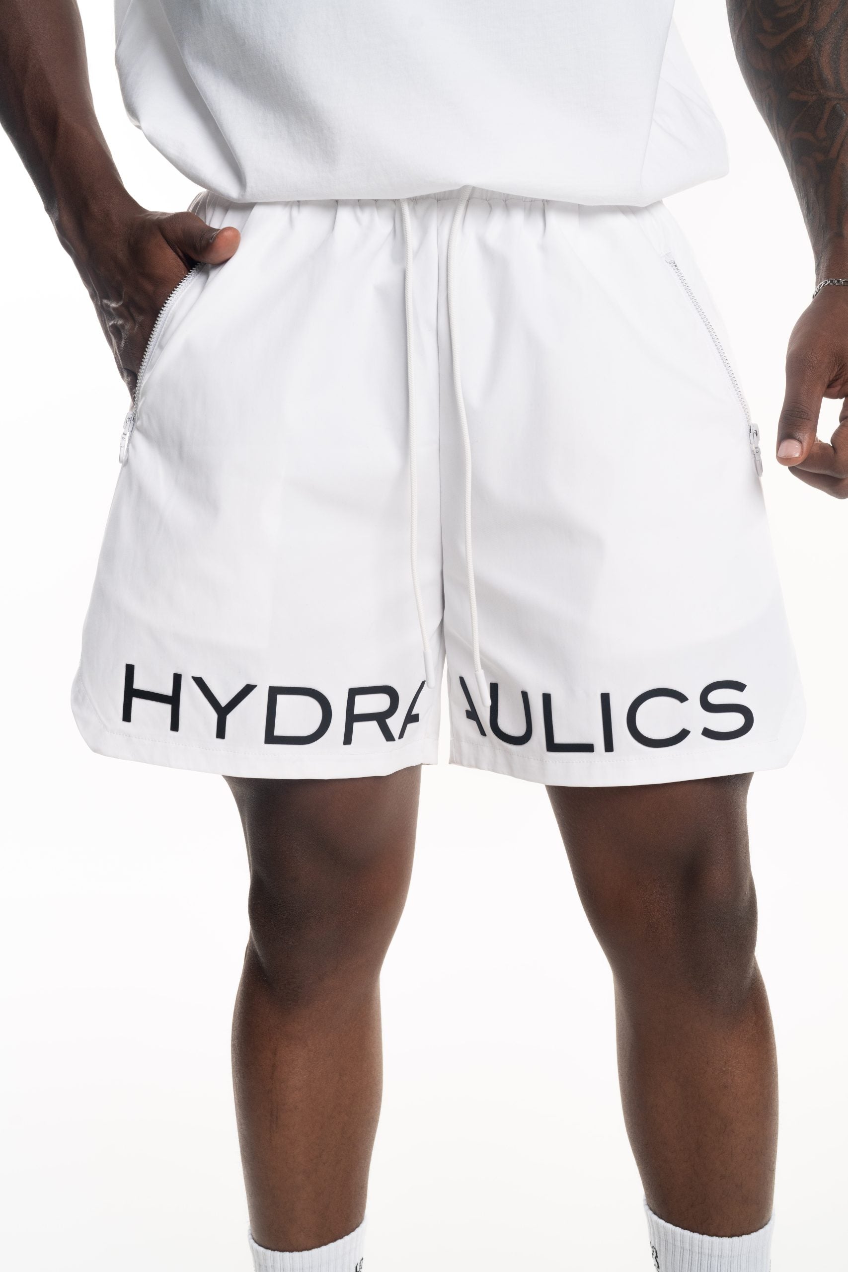 Hydraulics Logo Shorts White |