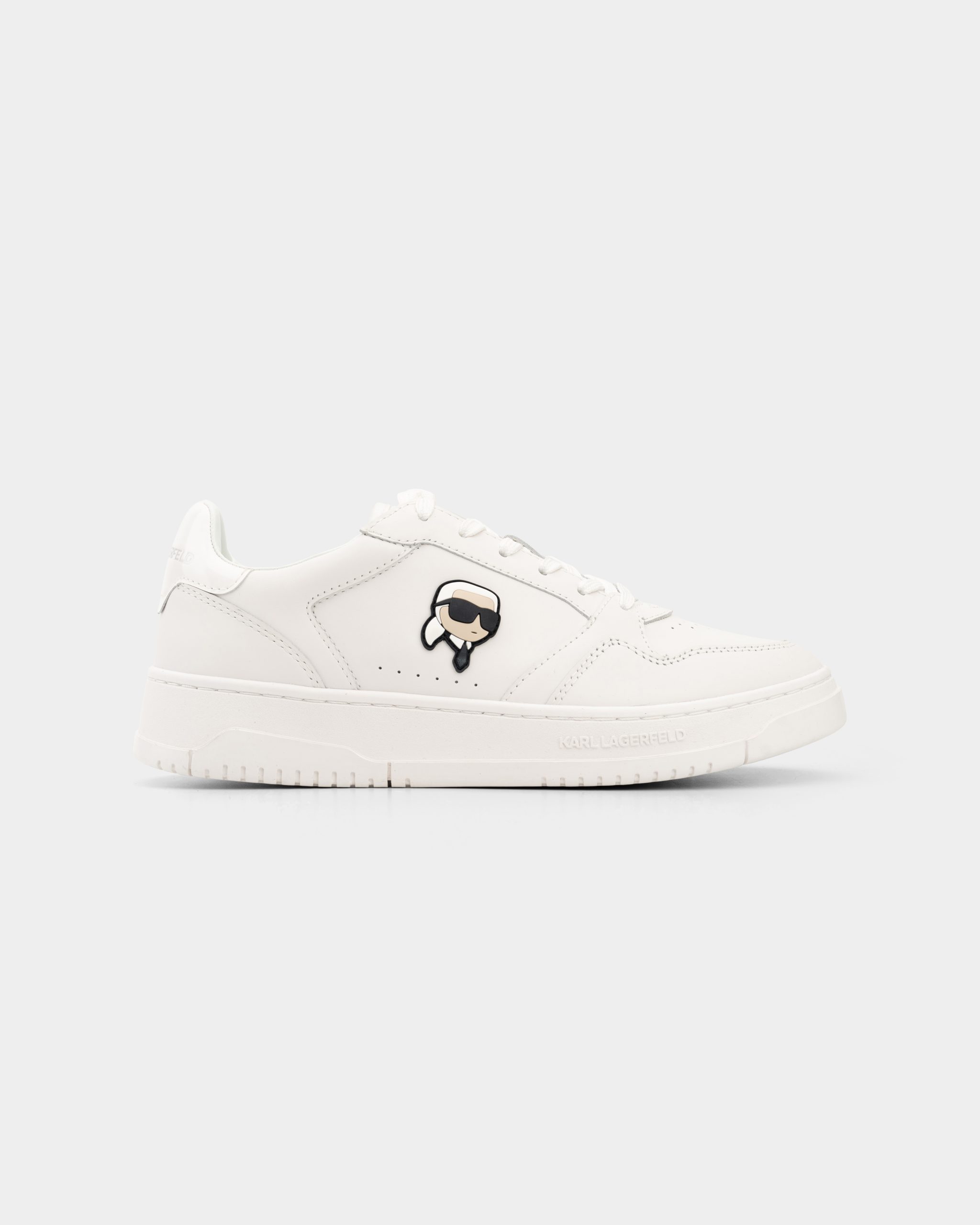 Core) Karl Lagerfeld Men's Krew NFT Coated Lo Lace White Lthr