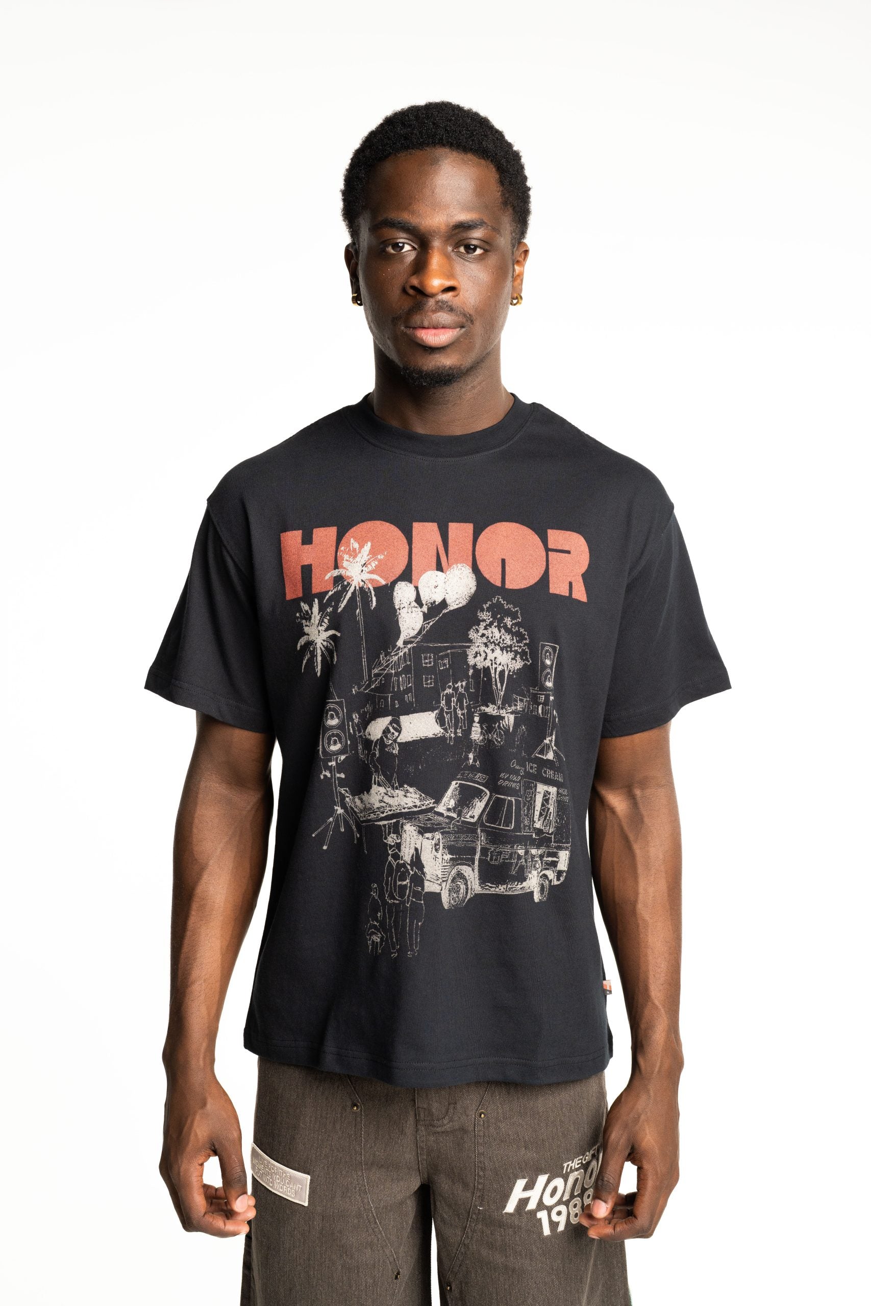 Honor The Gift Men's Block Party T Shirt HTG250243 BLK
