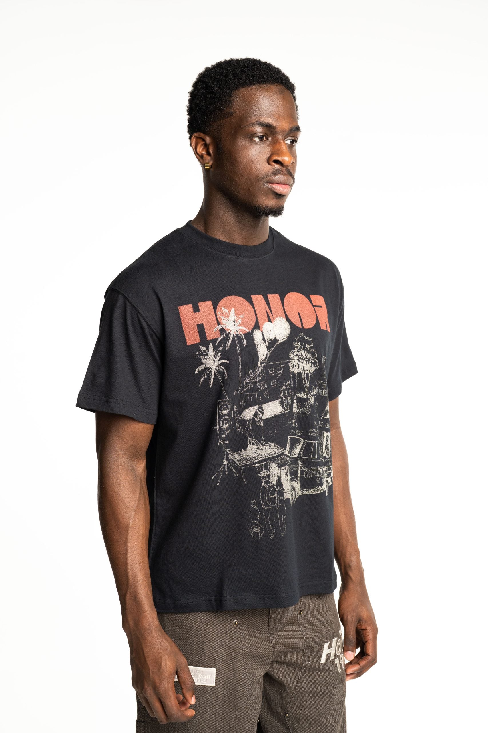 Honor The Gift Men's Block Party T Shirt HTG250243 BLK
