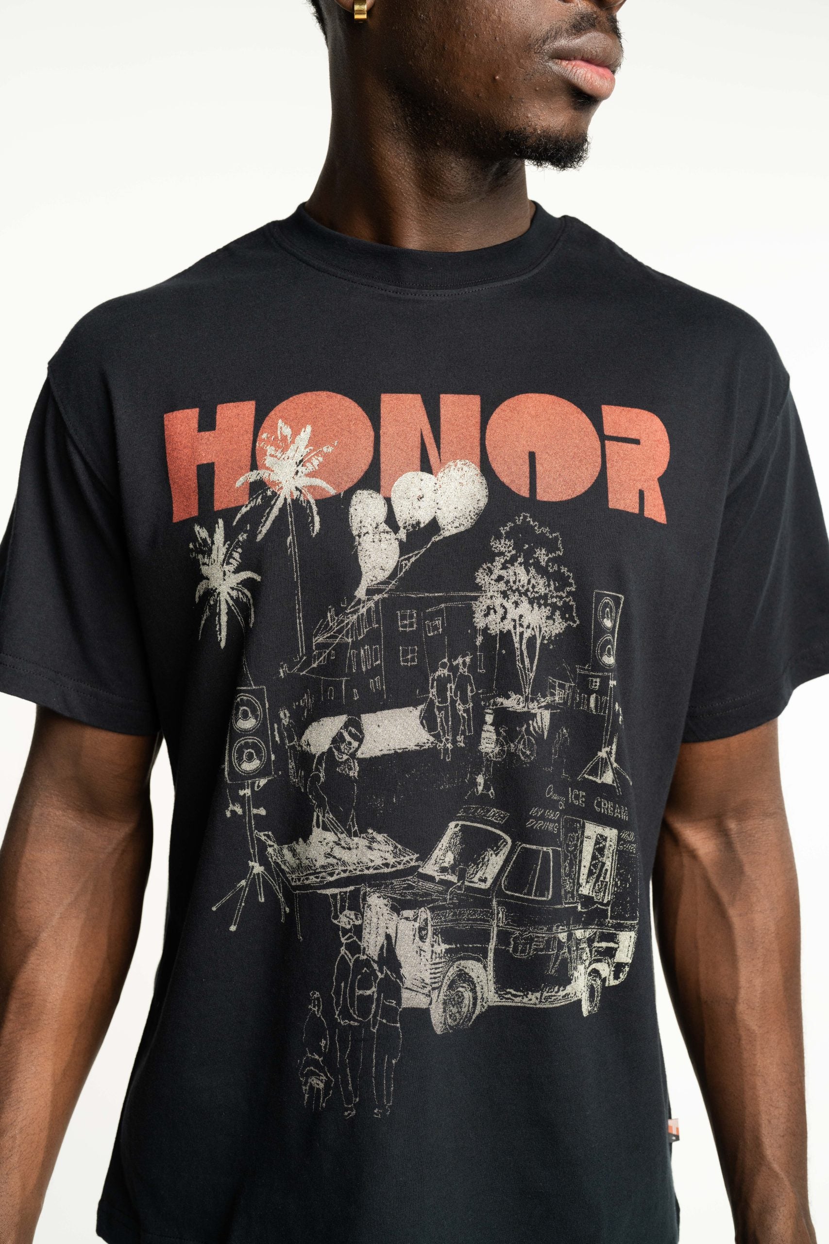 Honor The Gift Men's Block Party T Shirt HTG250243 BLK