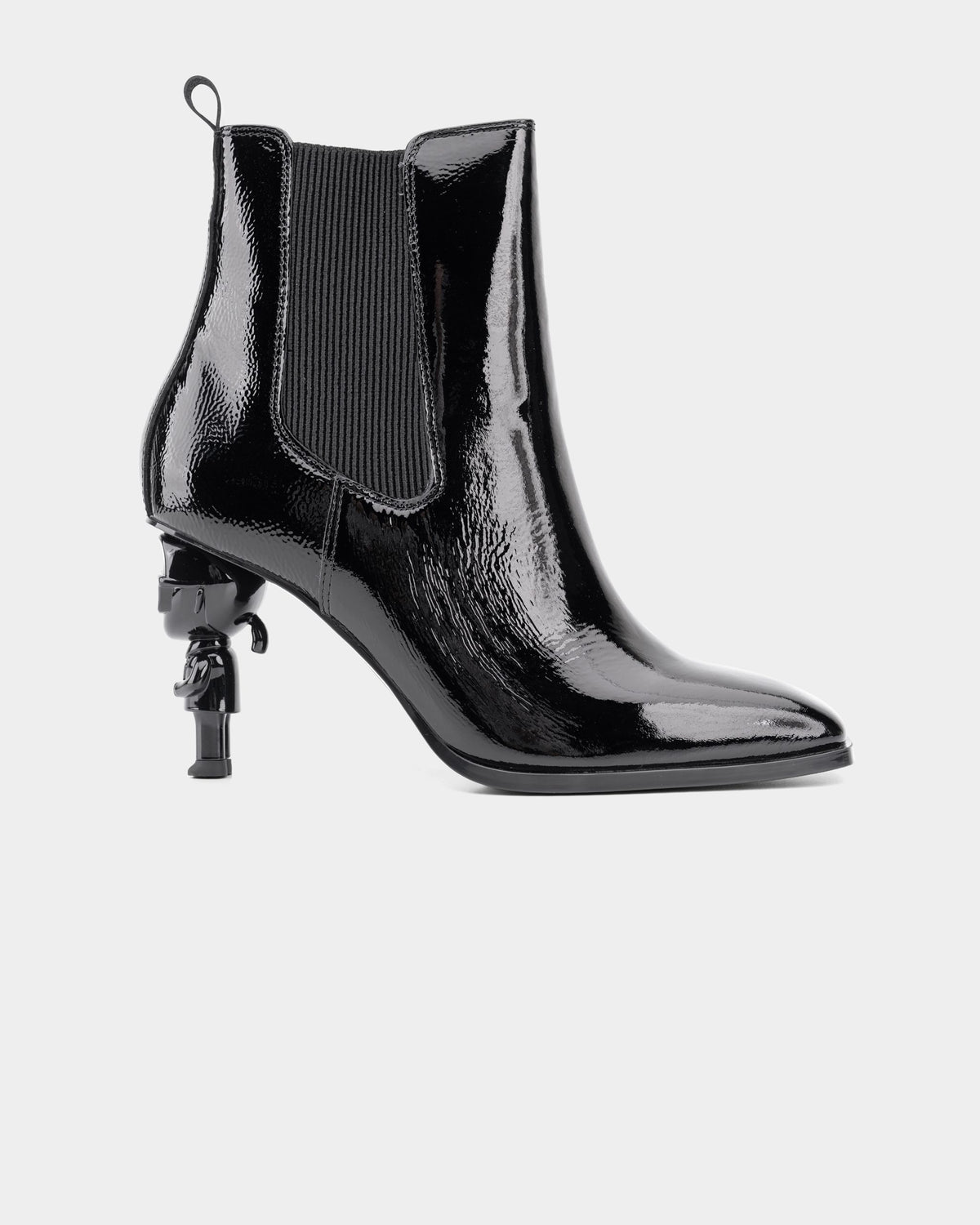 Karl Lagerfeld Ladies NFT Heel Chelsea Black Textured Lthr | KL39146-100