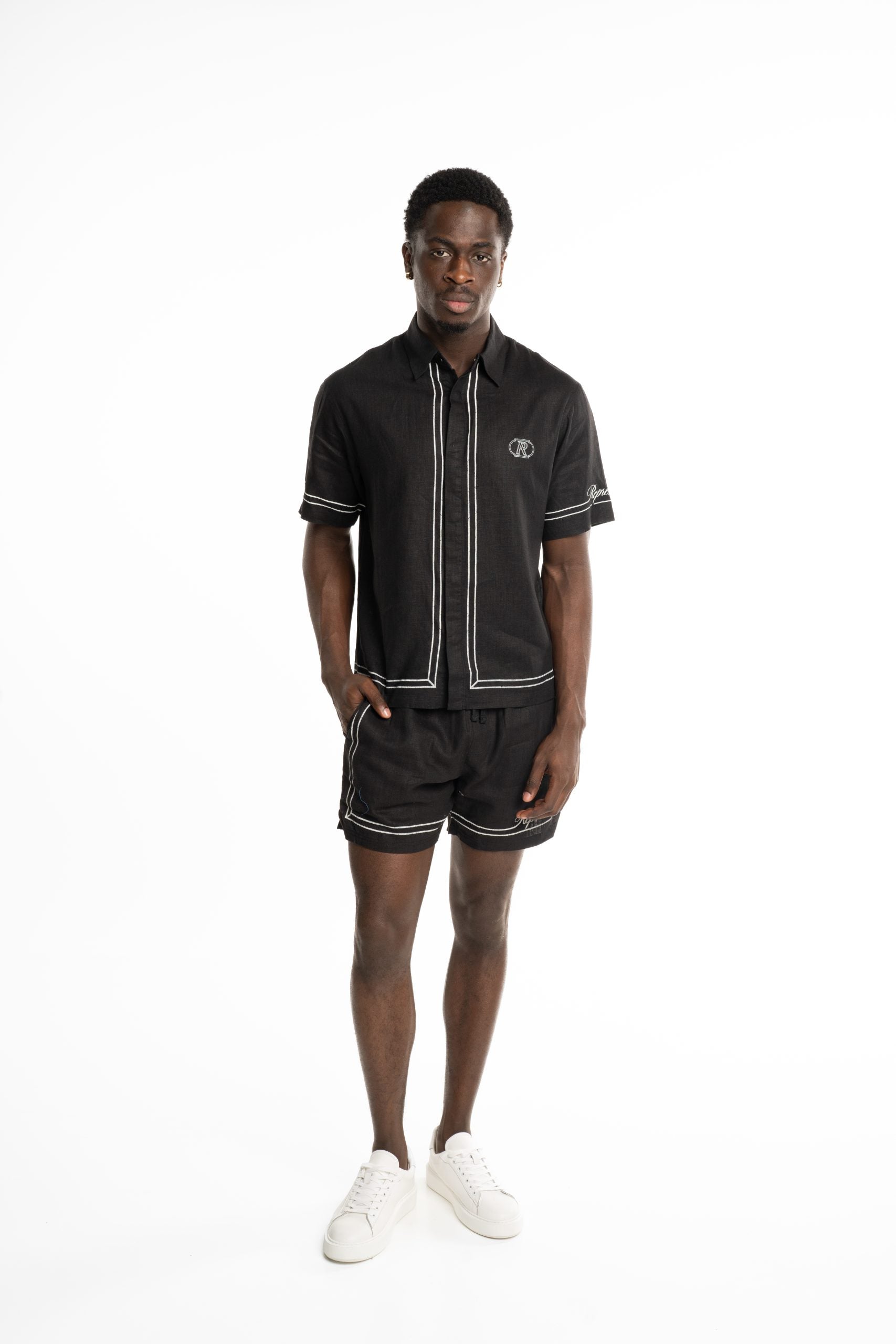 Represent Men's Border Shirt MLM100298-01 Jet Black