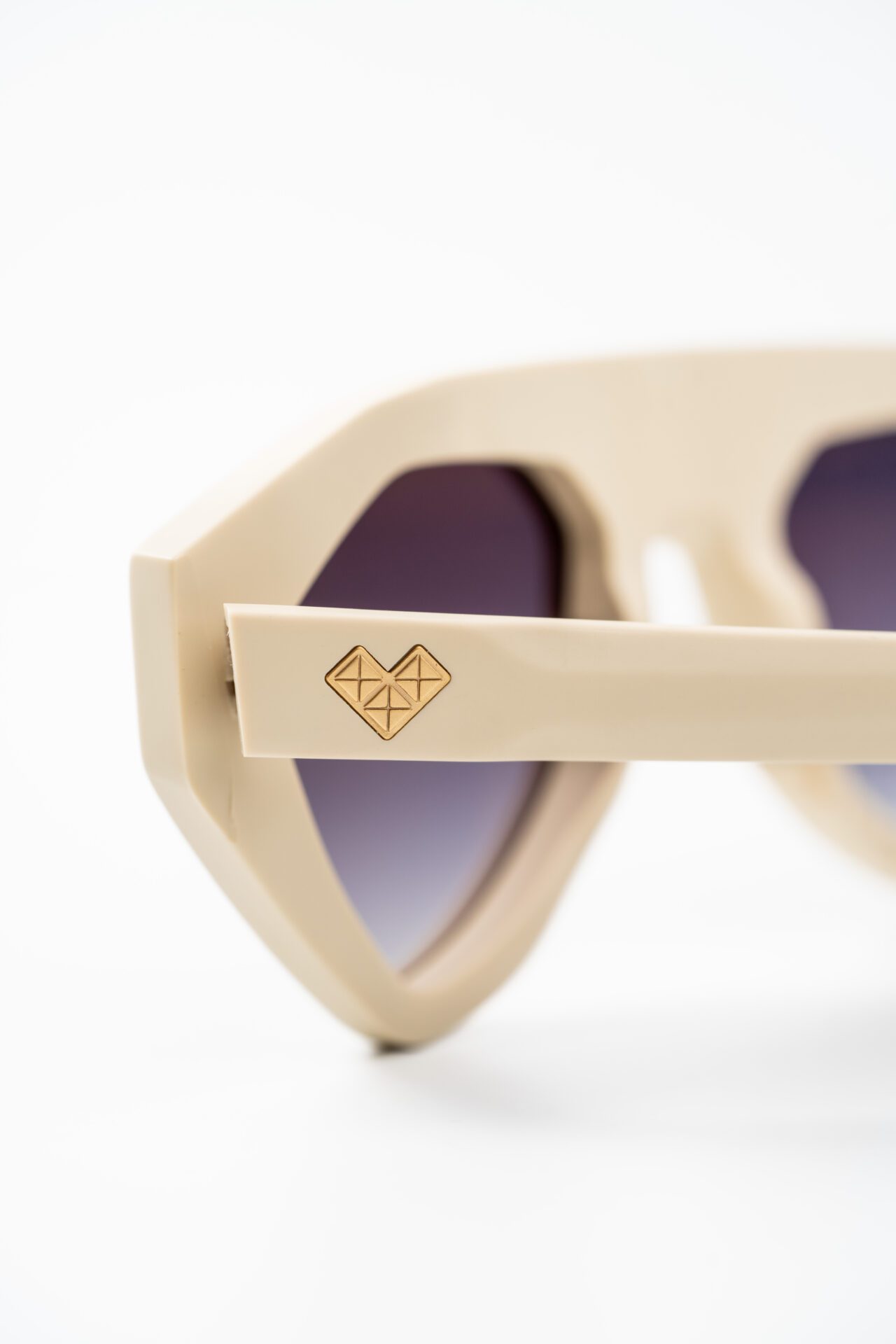 Vysen Eyewear Acetate Off White Bone Matte Frame and Gold Matte Template SH-5