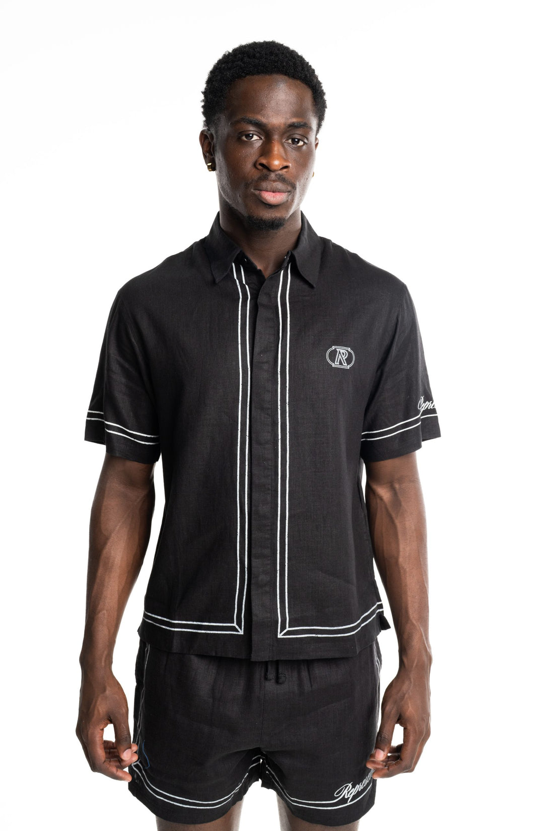 Represent Men's Border Shirt MLM100298-01 Jet Black