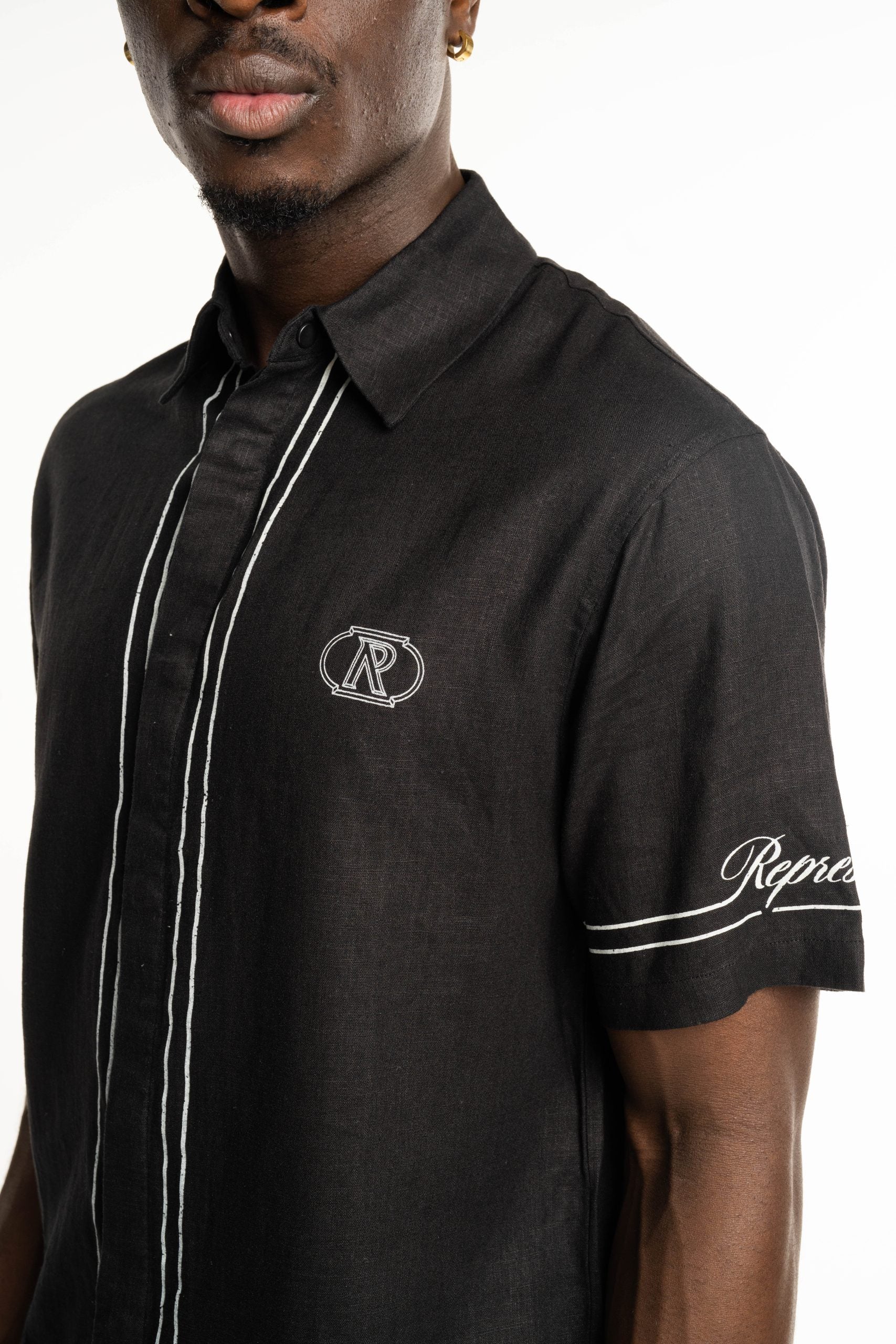 Represent Men's Border Shirt MLM100298-01 Jet Black