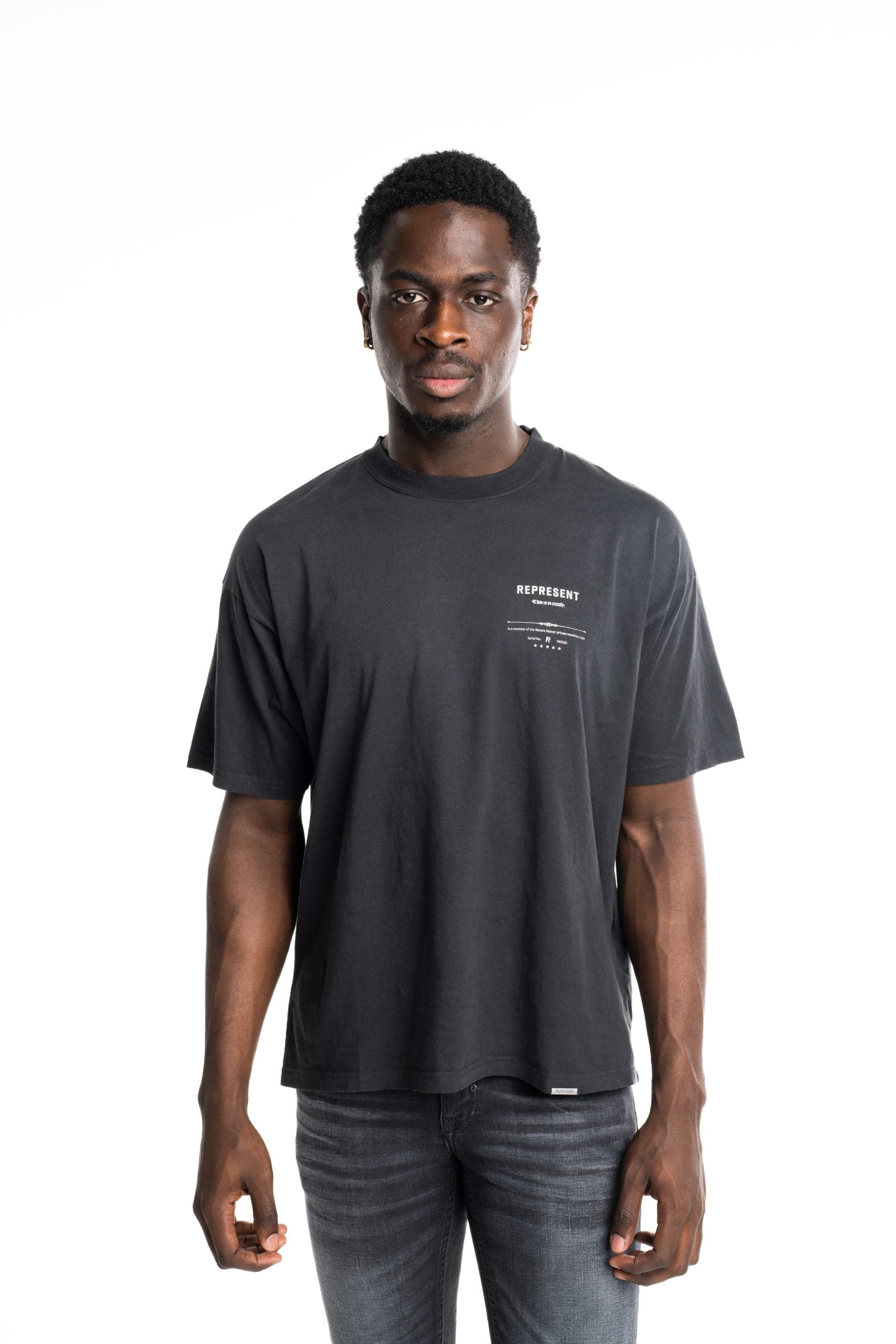 Represent Men's Revere Manor T Shirt MLM100286-04 Stained Black