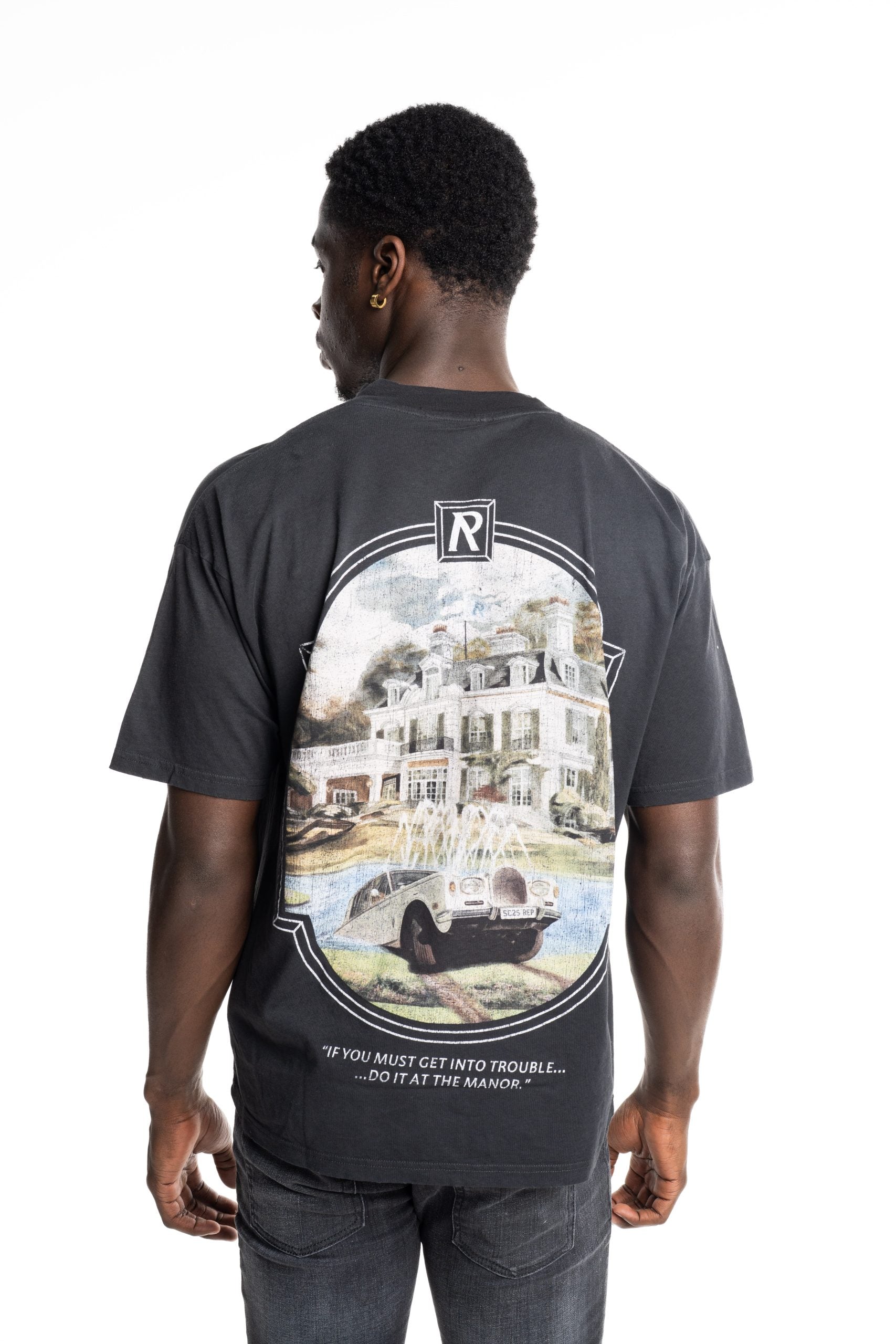 Represent Men's Revere Manor T Shirt MLM100286-04 Stained Black