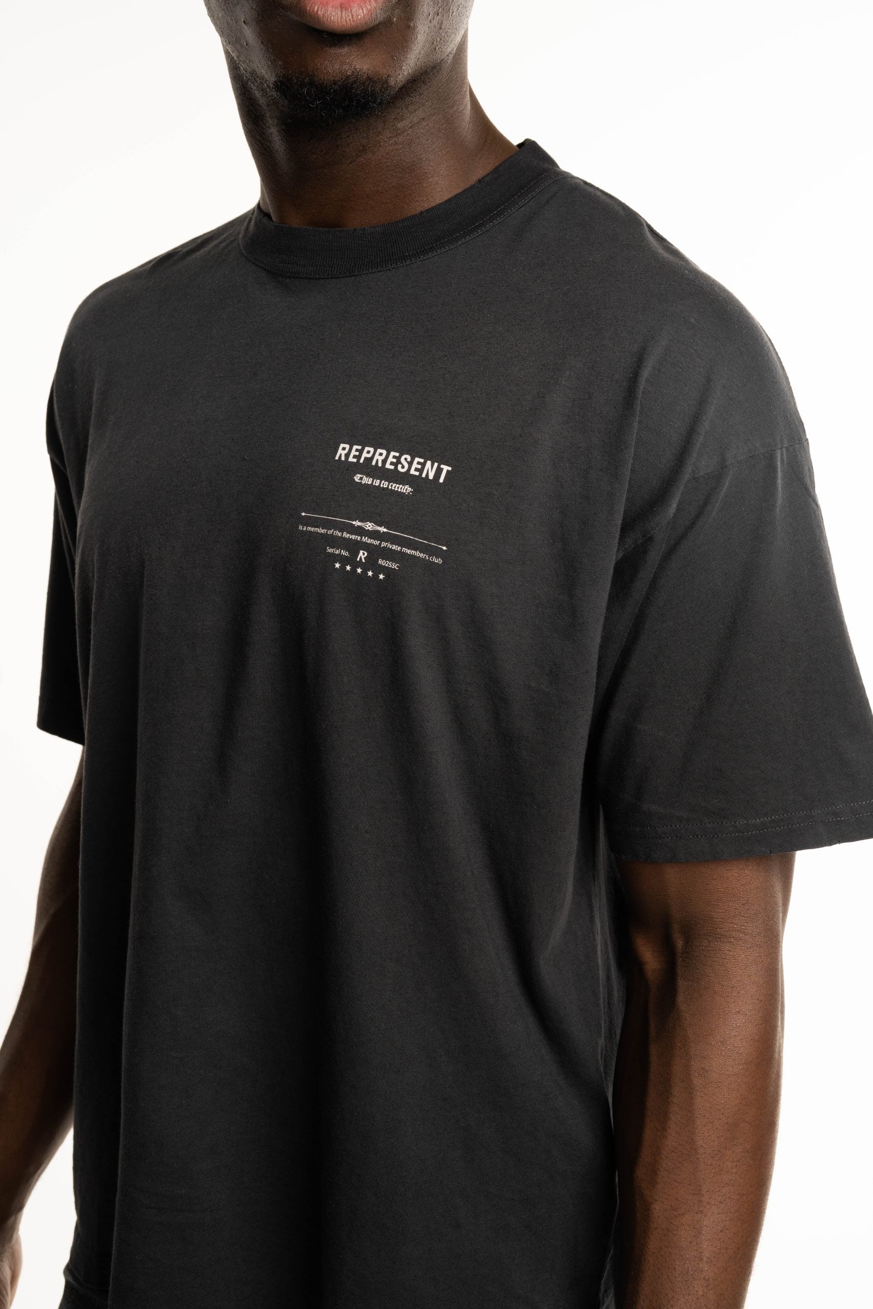 Represent Men's Revere Manor T Shirt MLM100286-04 Stained Black