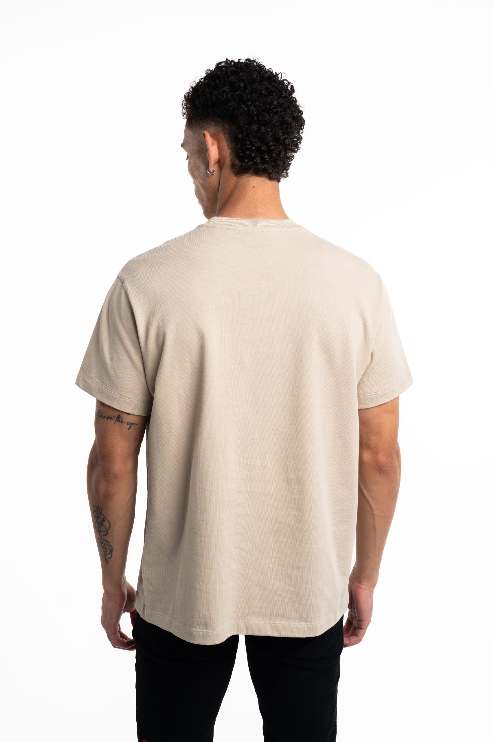 BALR Men's Tape Script T Shirt | B1112.1360-Feather Beige