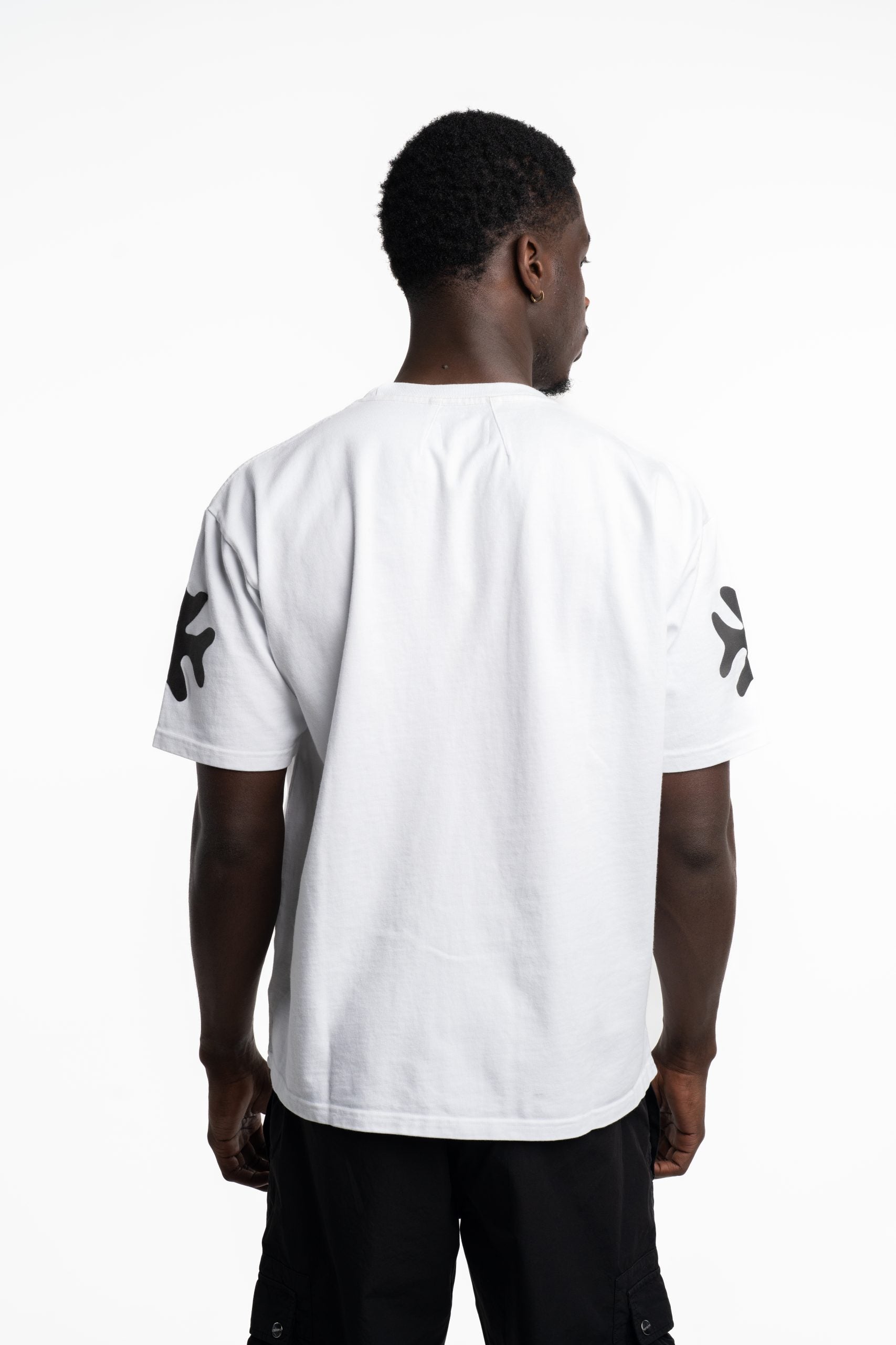 Rhude Men's Deix Shield Oversized Tee White | RHPF25TT08012-0053