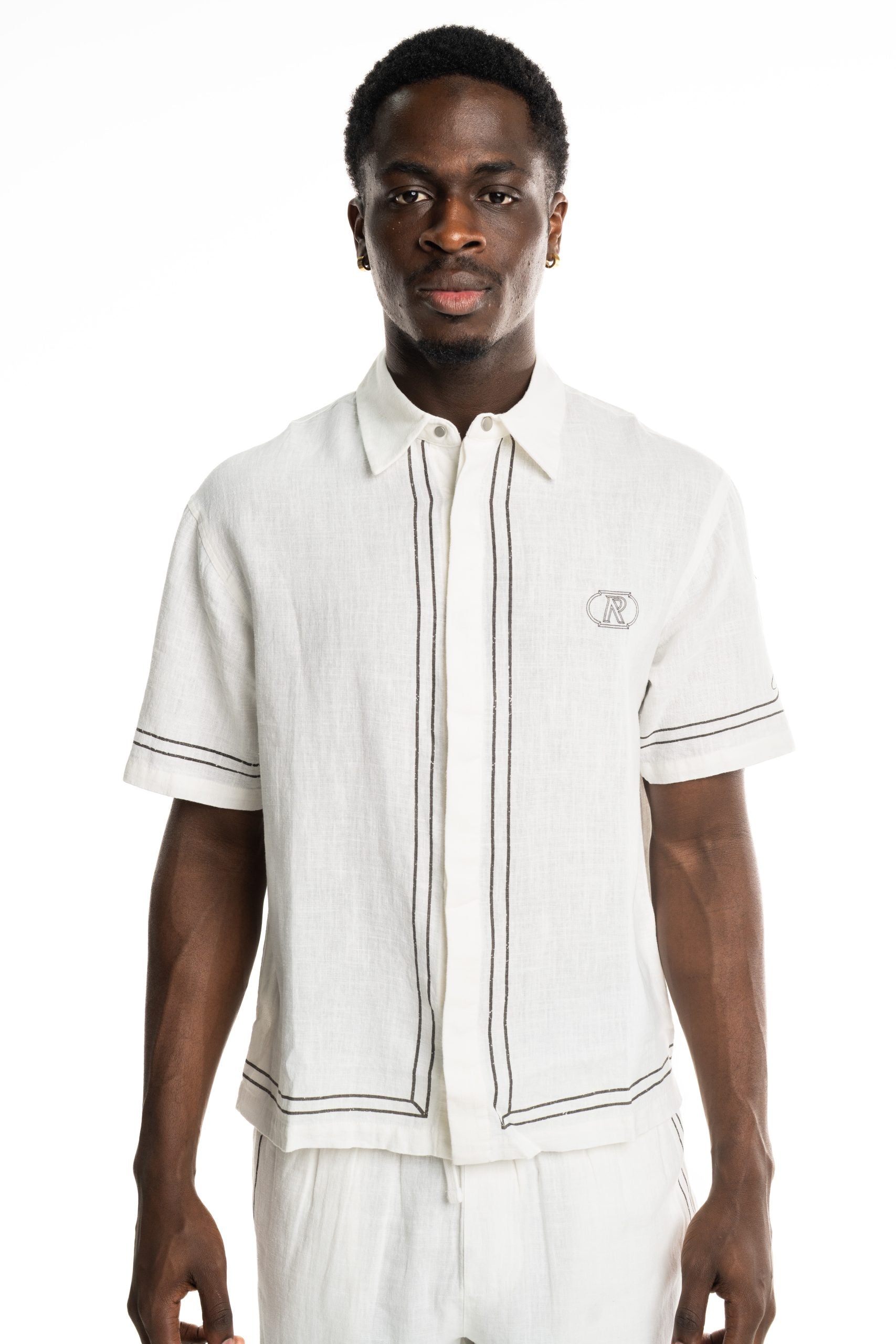 Represent Men's Border Shirt MLM100298-26 Whisper White