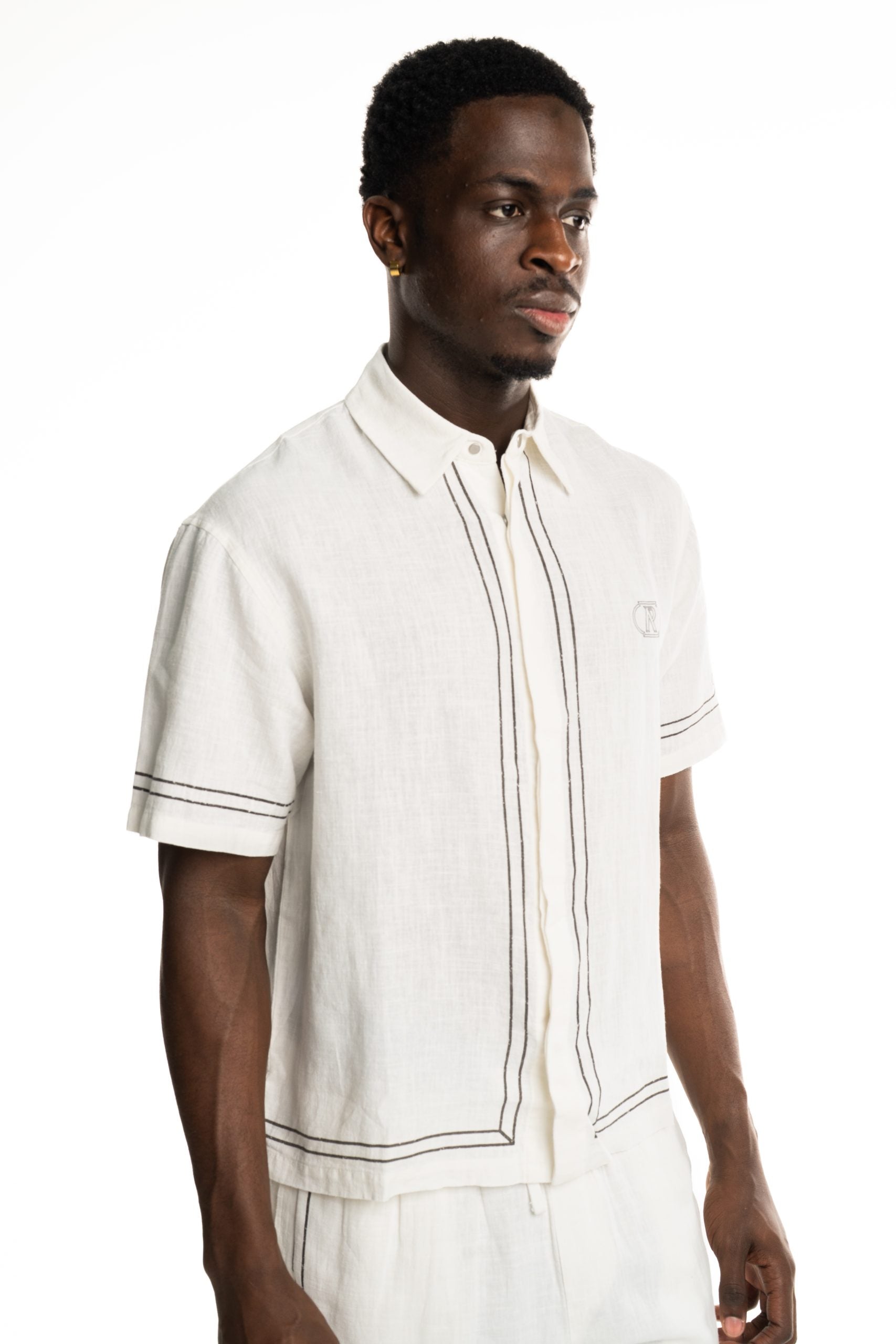 Represent Men's Border Shirt MLM100298-26 Whisper White