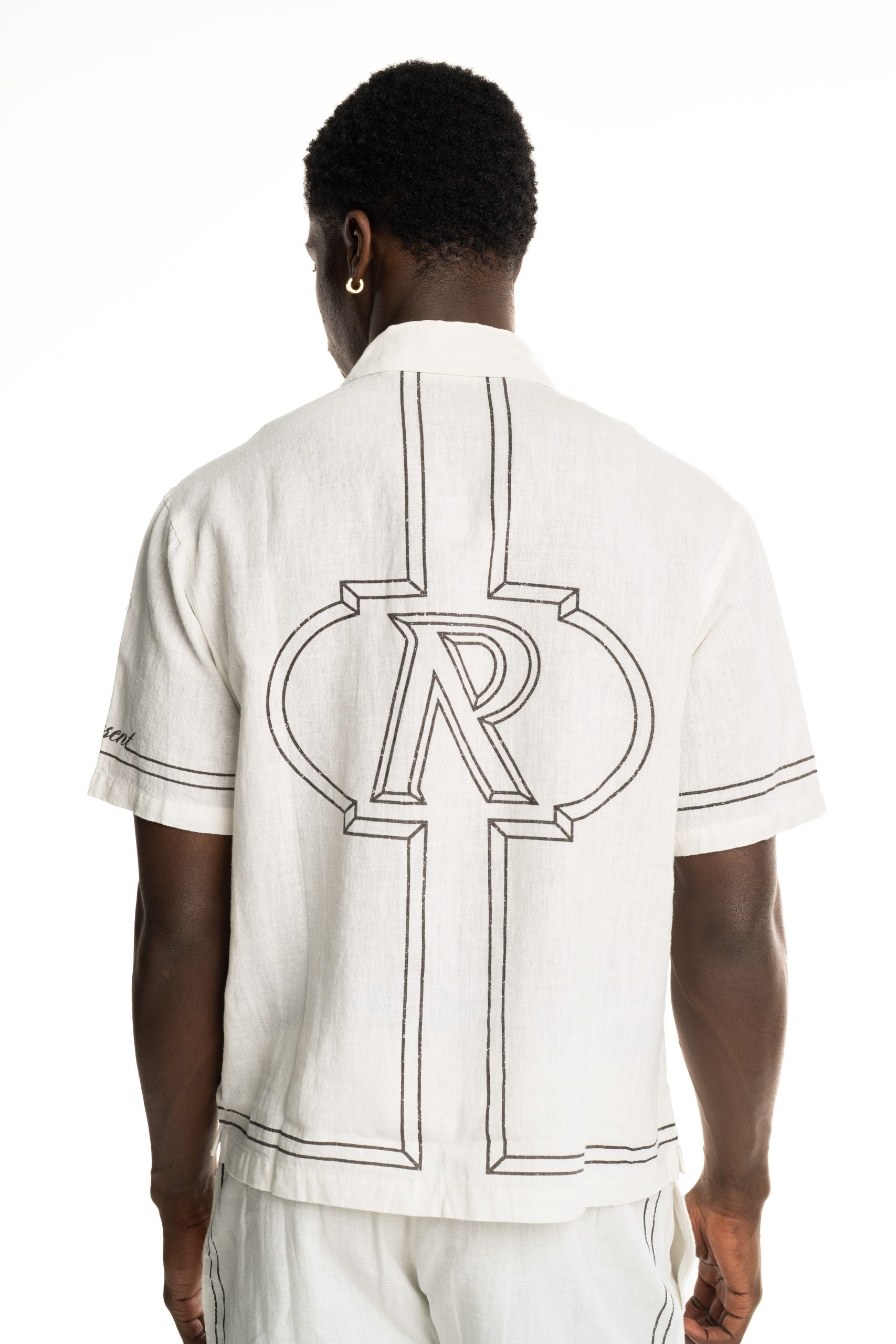 Represent Men's Border Shirt MLM100298-26 Whisper White