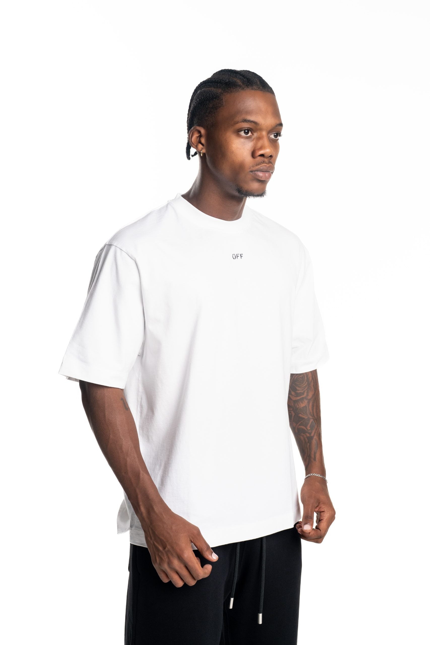 Off White Men's Thinkman Arrow Skate SS Tee | A120F5J0080110-White/Black