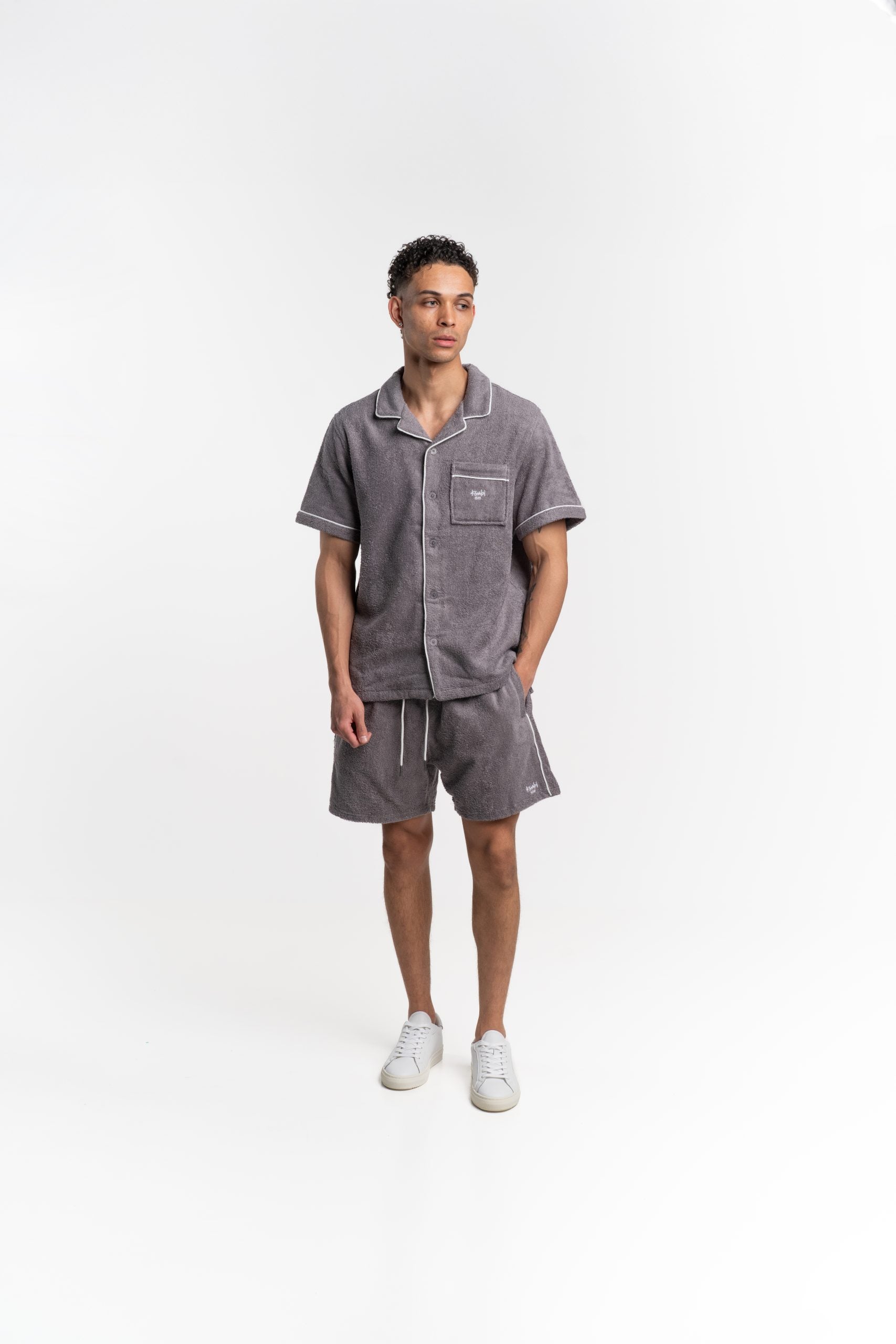 Ksubi Men's Knitted Lounge SS Resort Shirt MPF25SH006 GRY