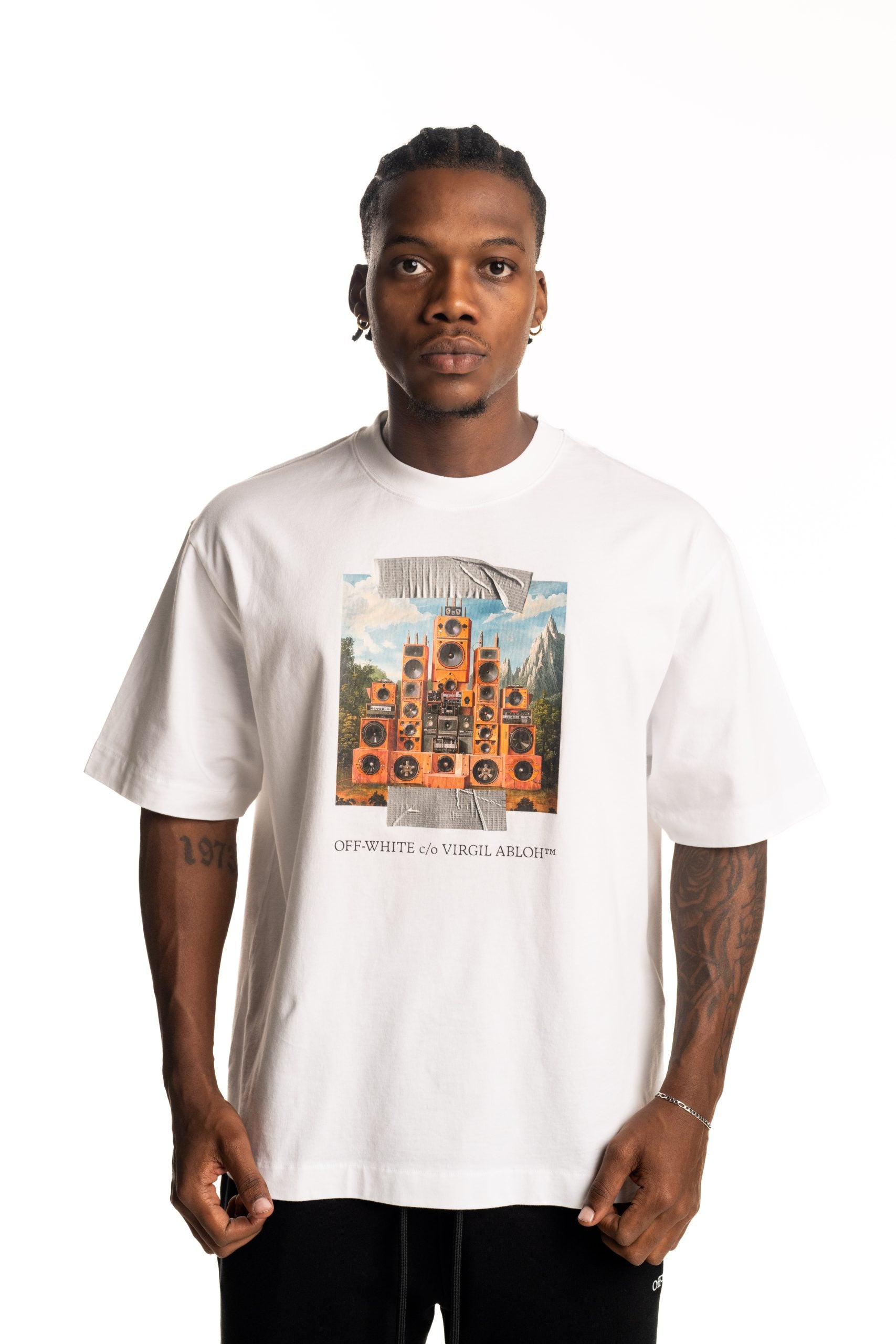 Off White Men's Train Off Skate SS Tee | A120F5J0040110-White/Black