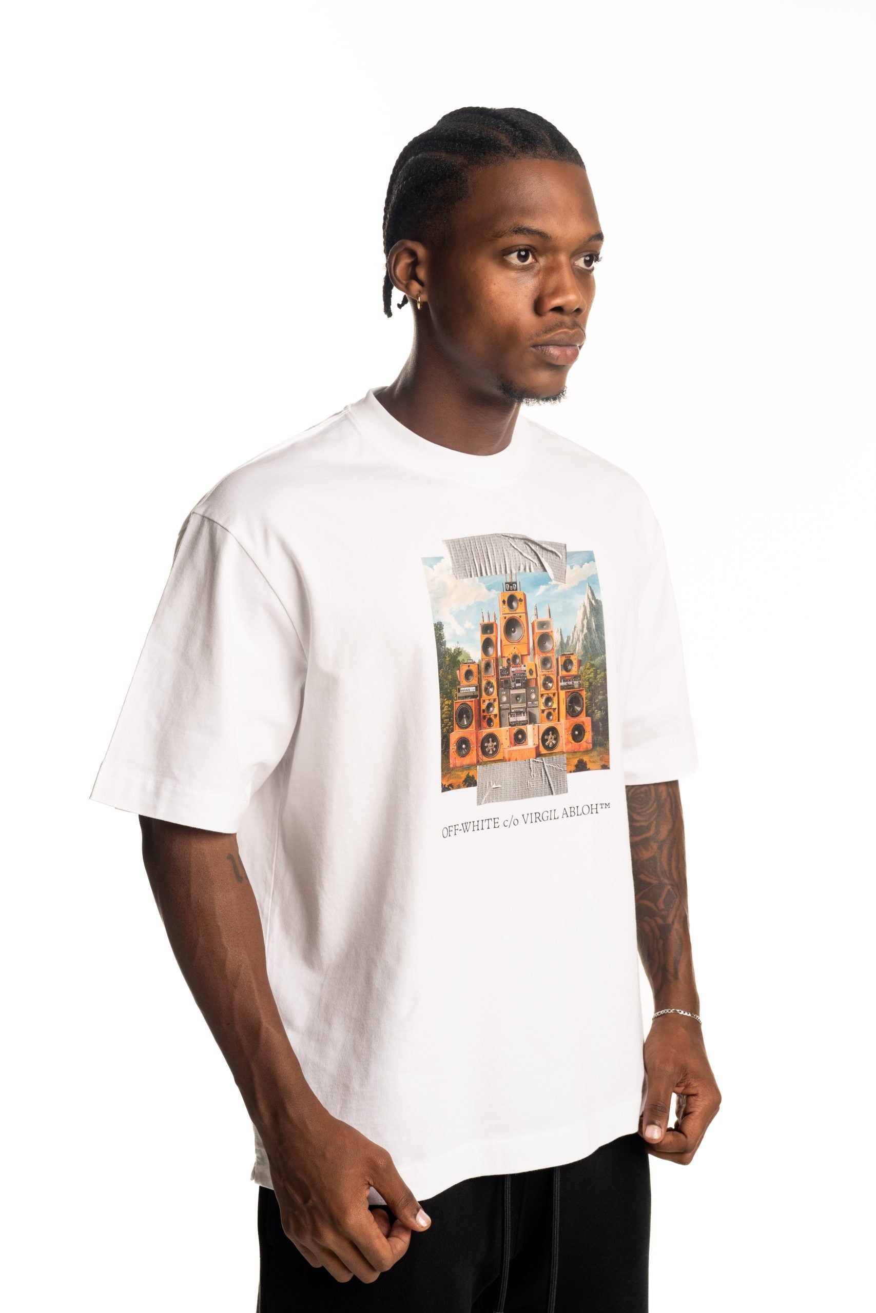 Off White Men's Train Off Skate SS Tee | A120F5J0040110-White/Black