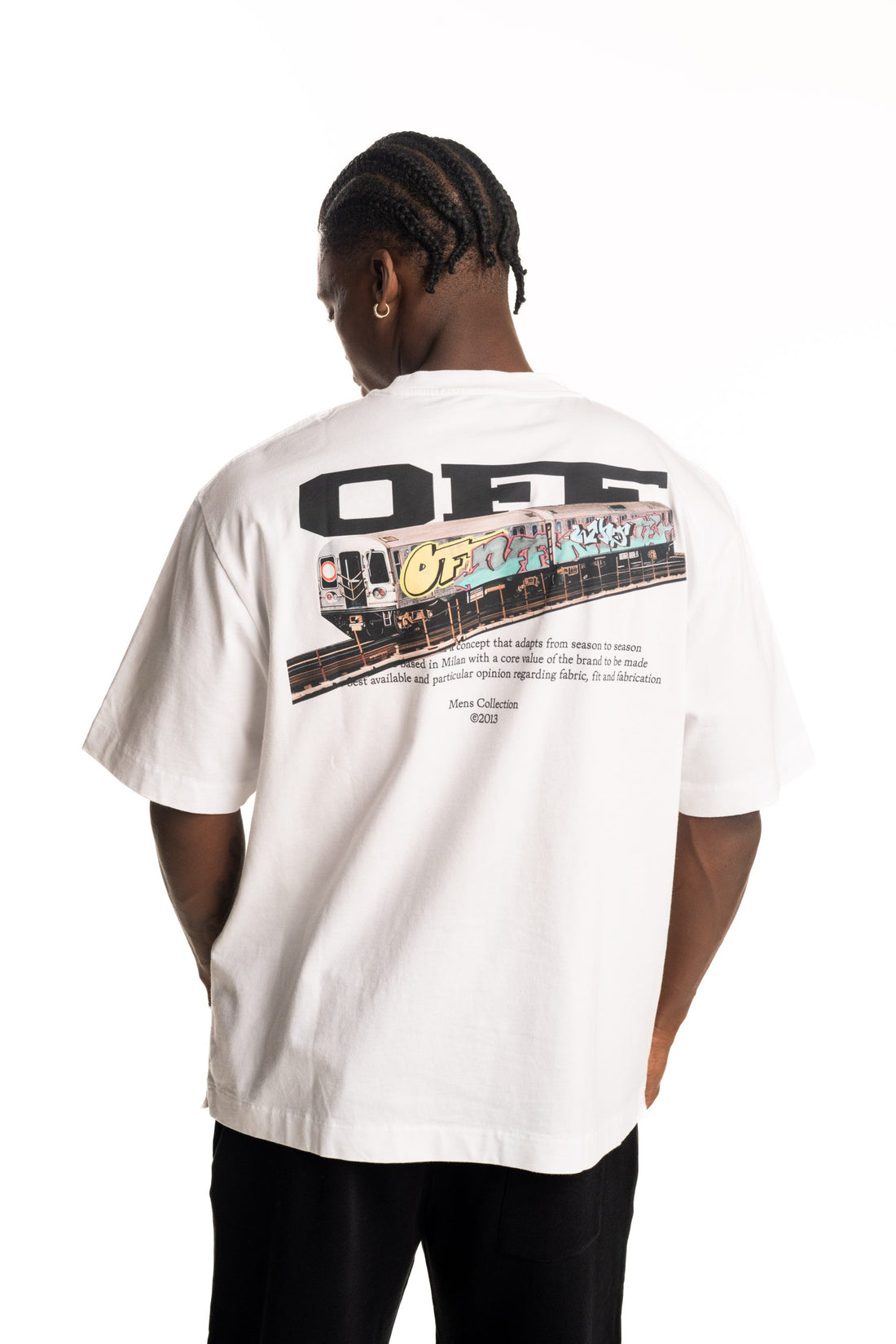 Off White Men's Train Off Skate SS Tee | A120F5J0040110-White/Black